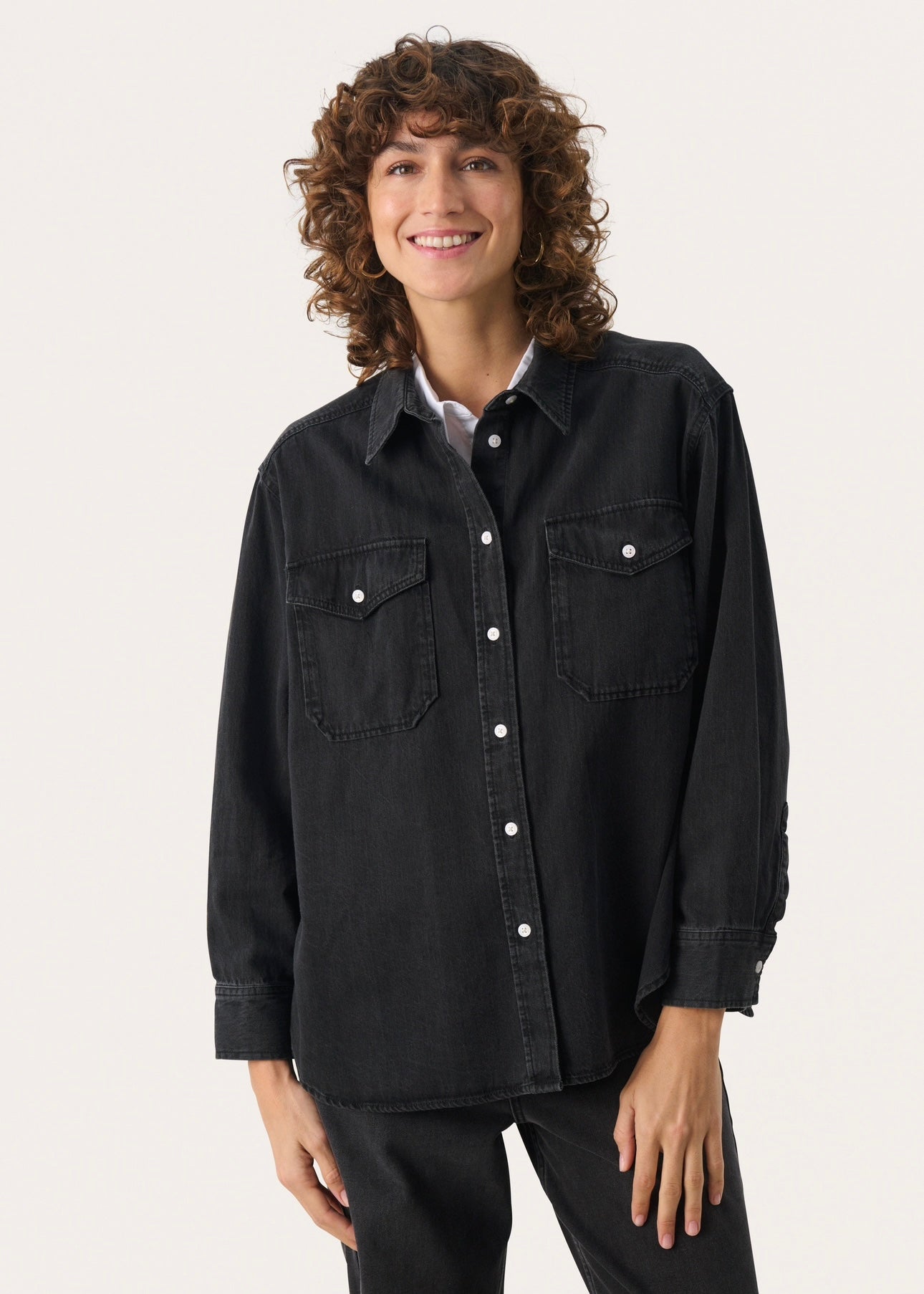 Part Two Collette shirt - Washed Black Denim