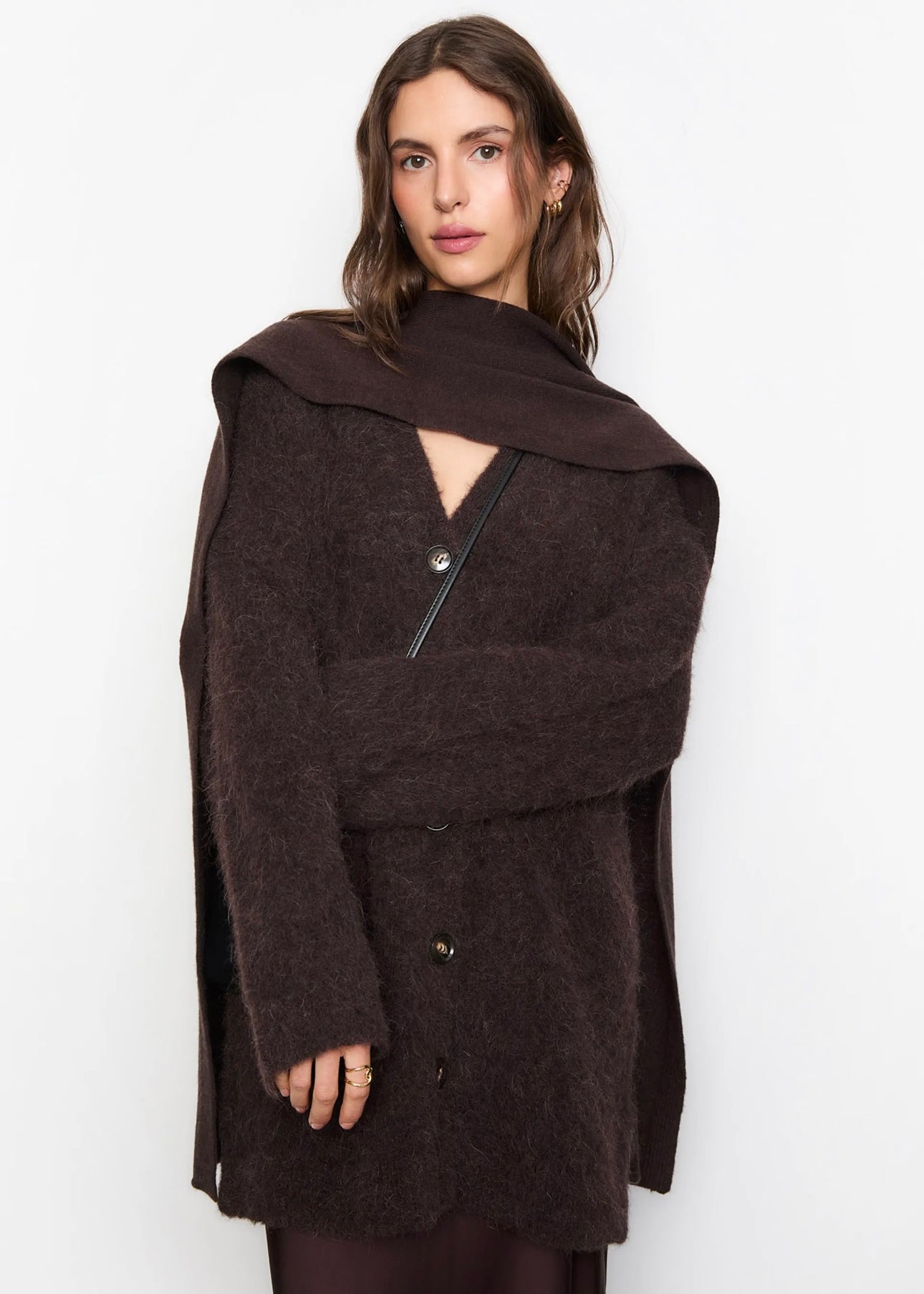 Babette scarf Dark Brown