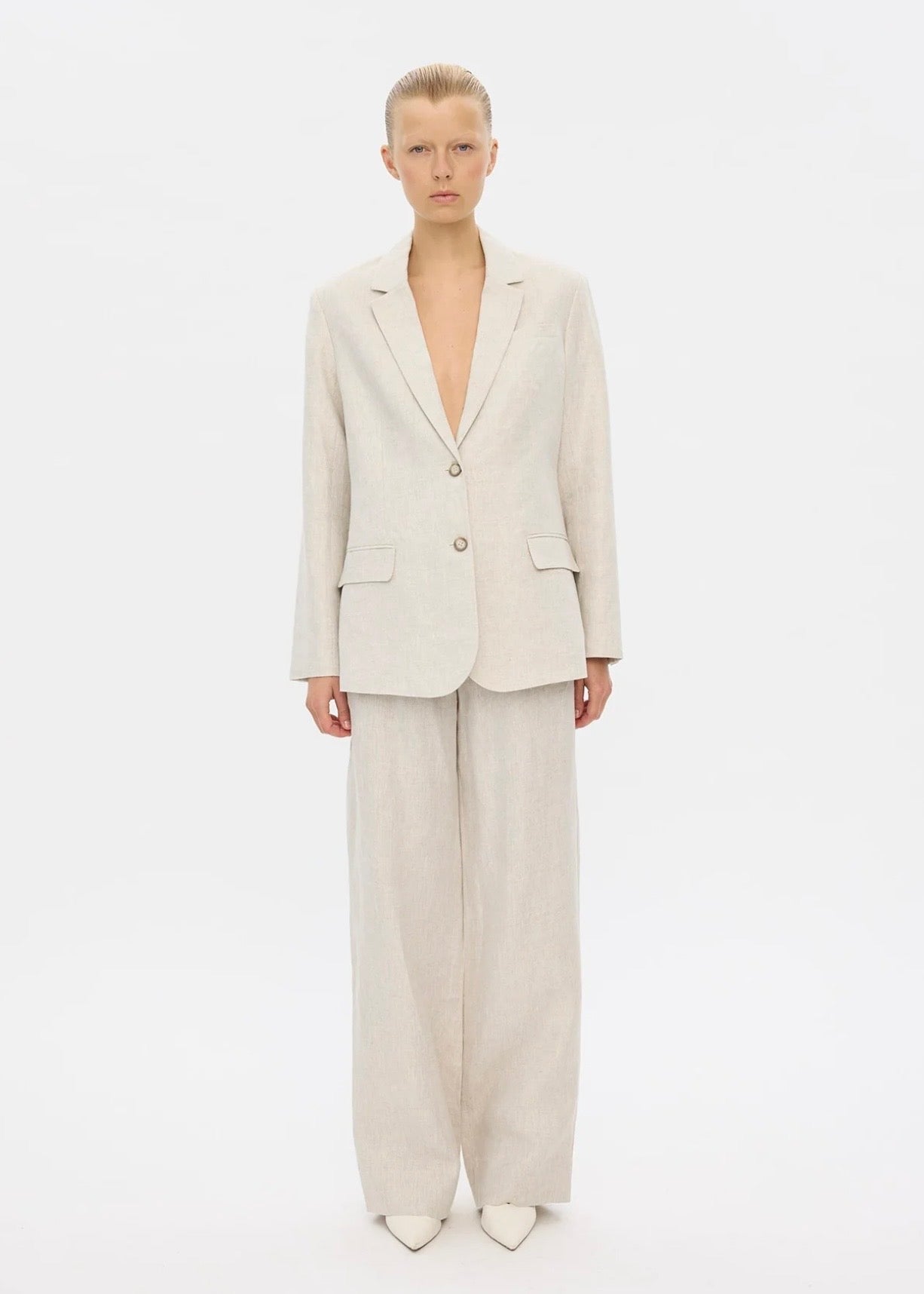 Hannah Blazer Crystal Linen
