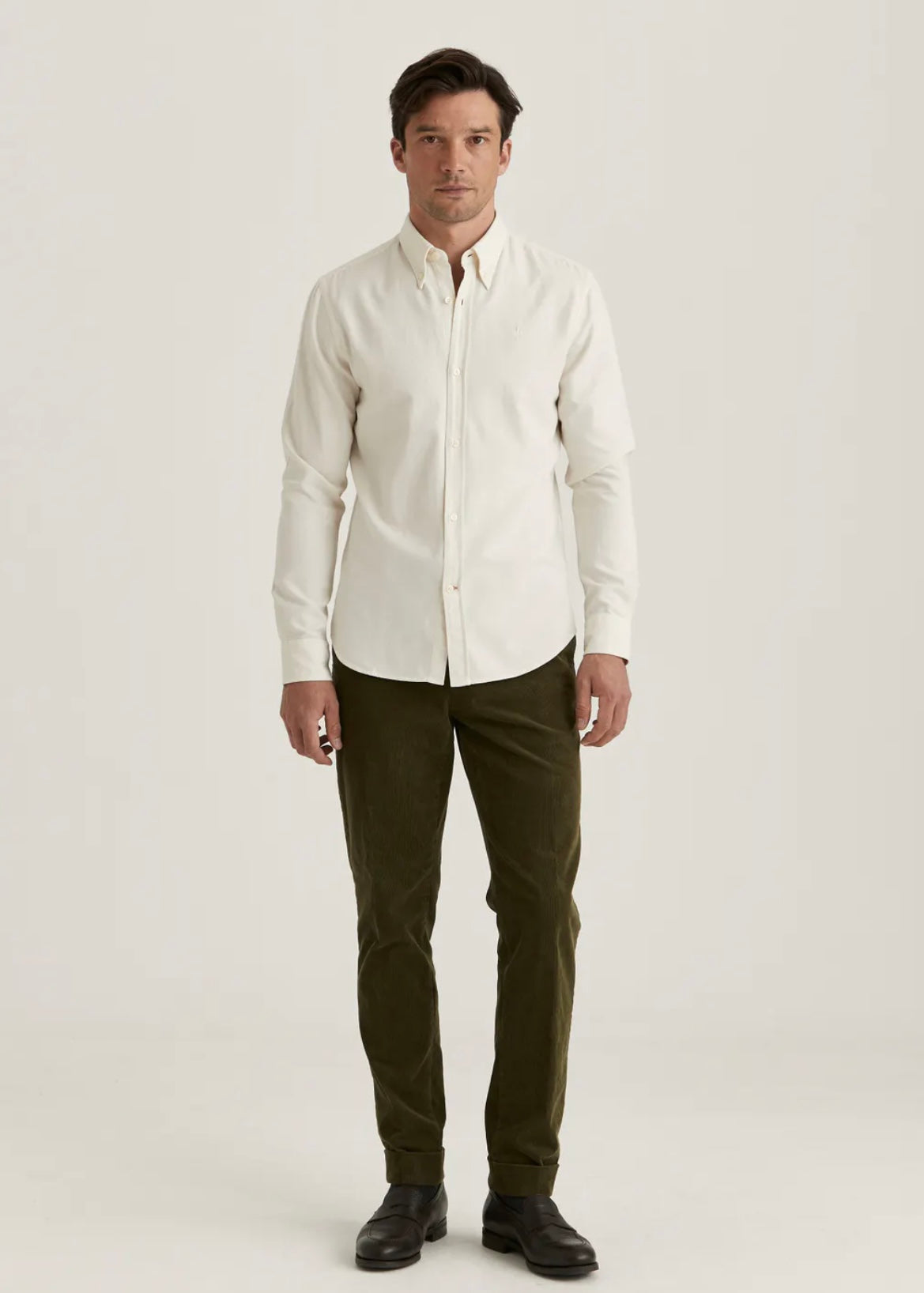 Morris Brushed Twill shirt - Offwhite