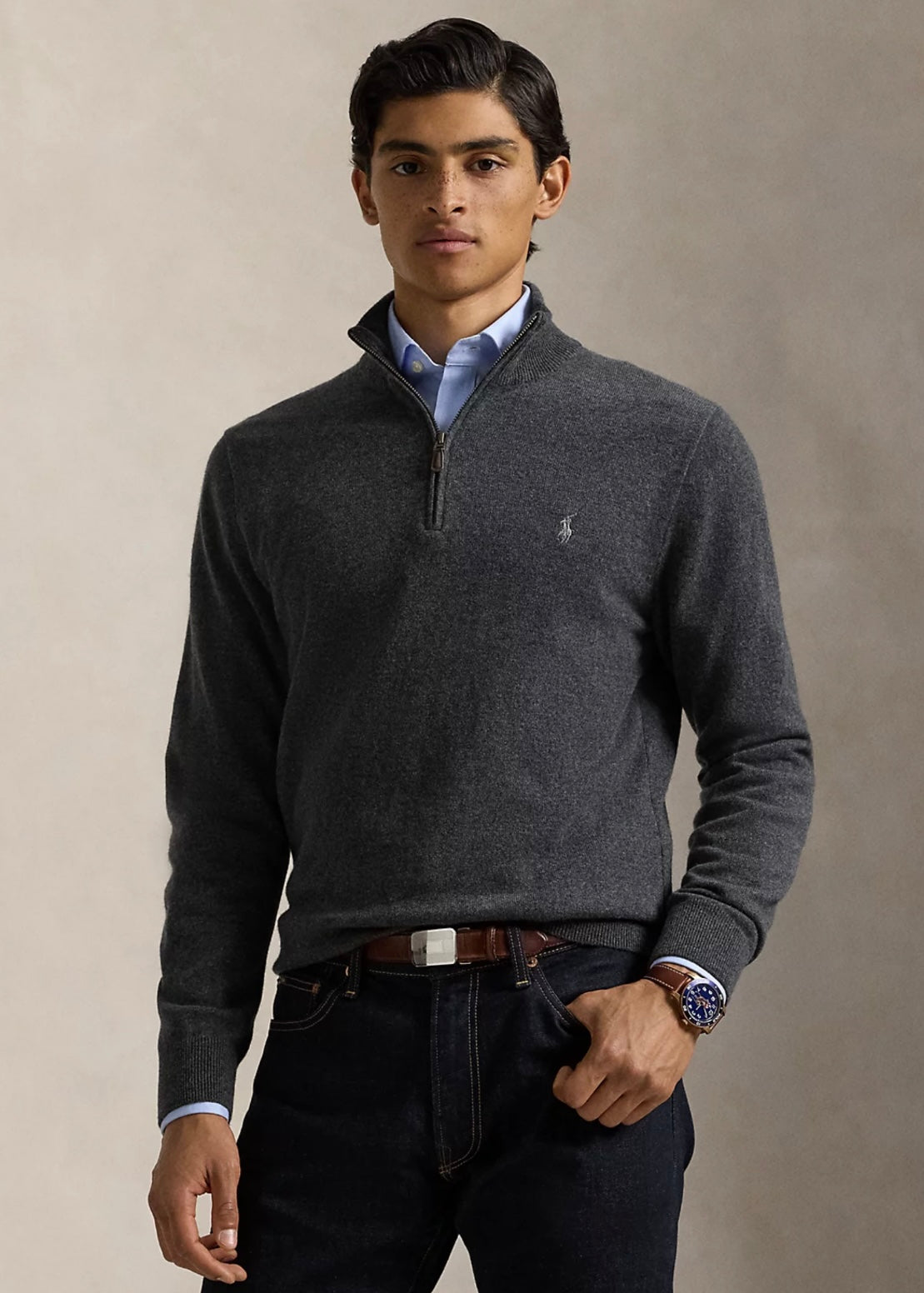 Polo Ralph Lauren Wool zip - Dark Charcoal Heather