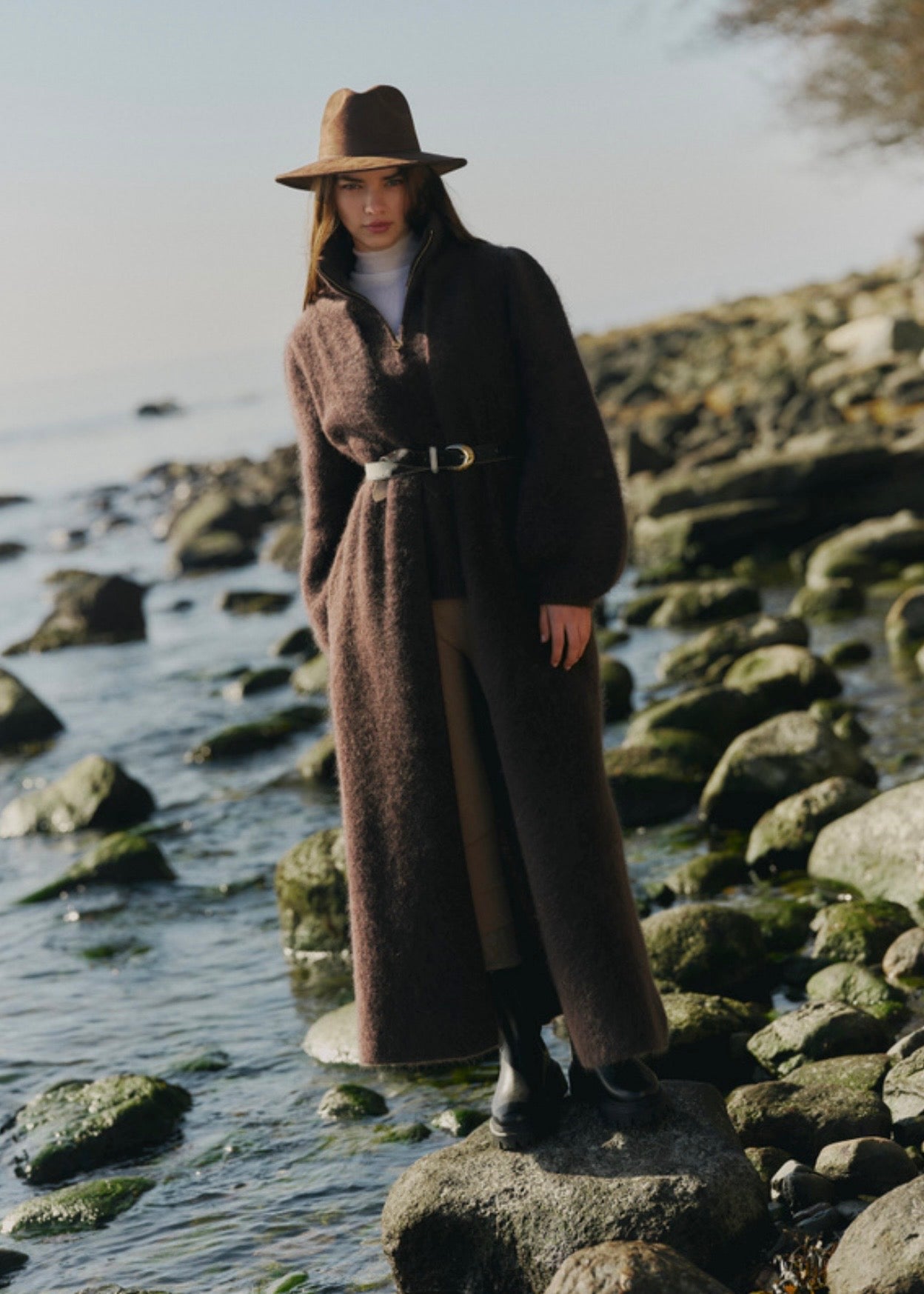 Olivia Chunky Cardigan Dark Brown