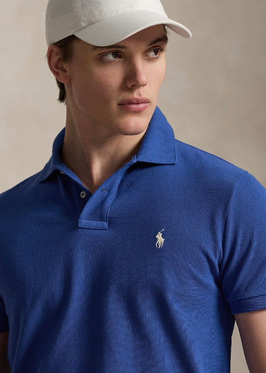 Mesh Polo Shirt Dusty Azure