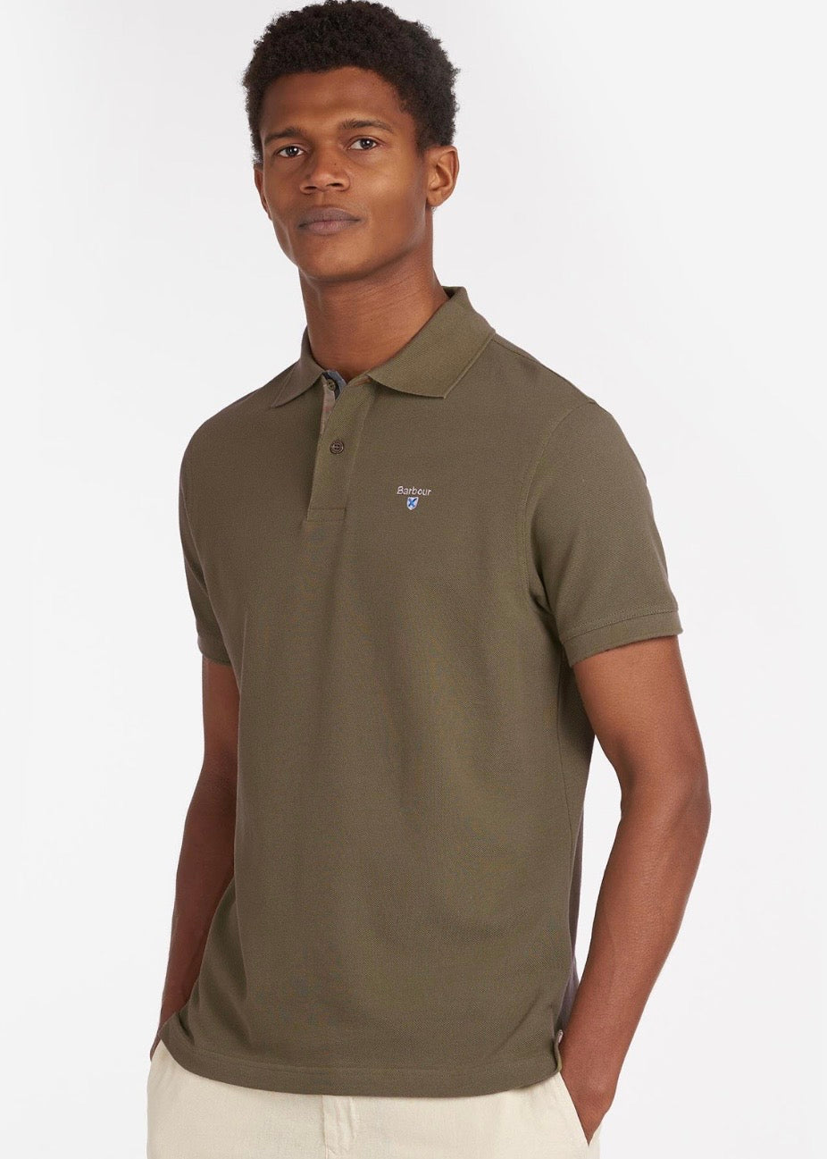 Tartan Polo Pique Dk. Olive