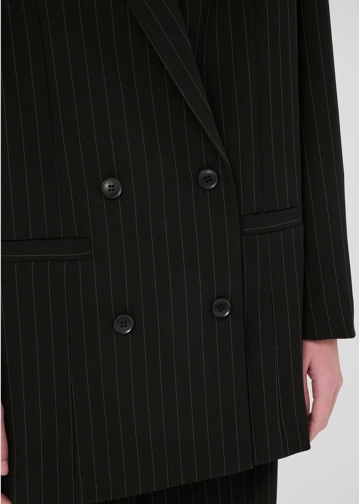 Joelle Pinstripe blazer Black