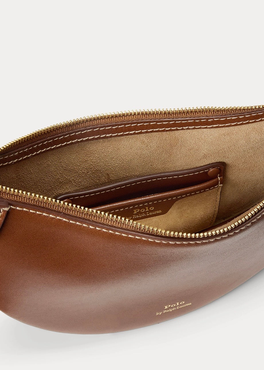 Polo ID Leather Mini Chain Bag Brown