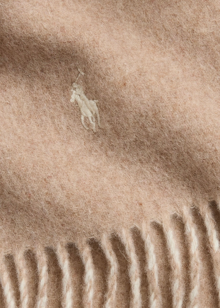 Reversible Wool scarf Taupe/Winter Cream
