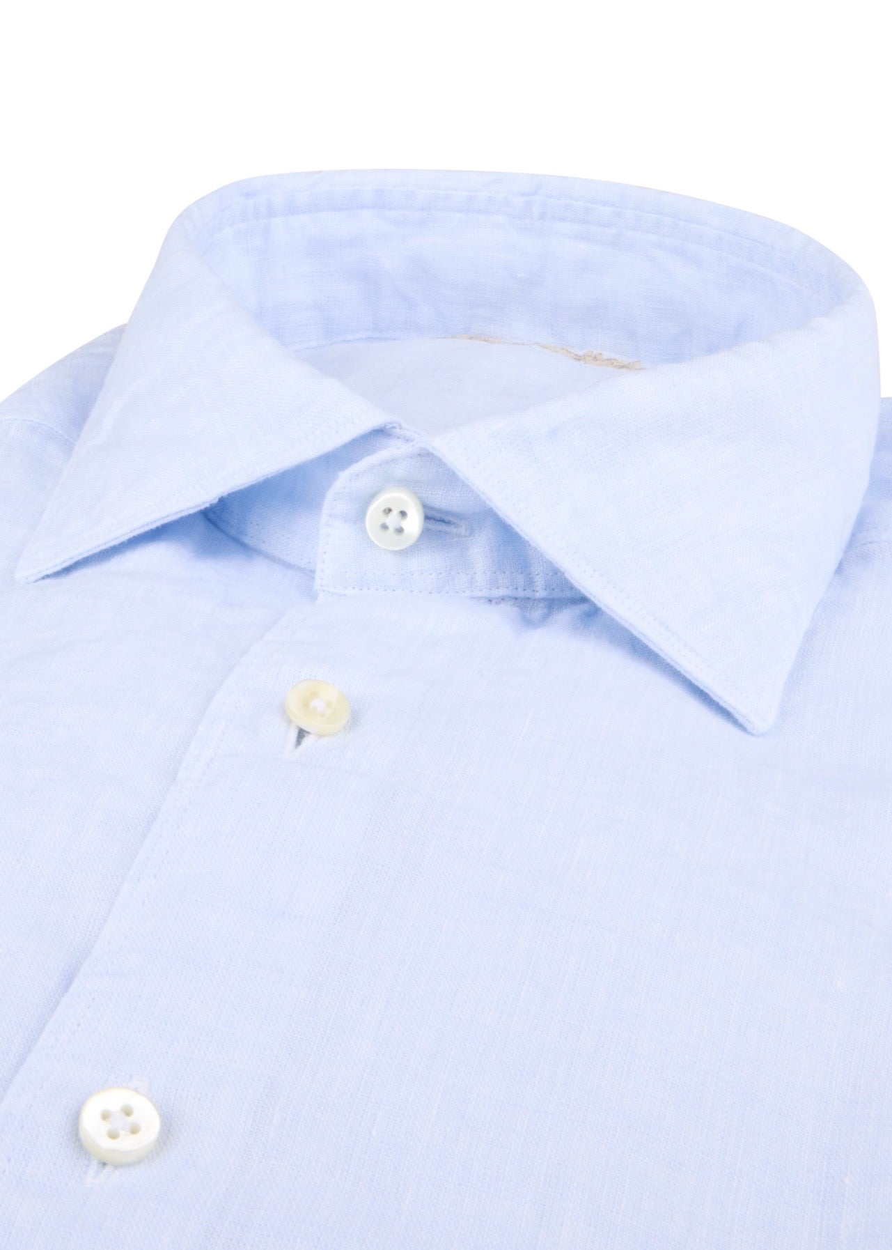 Slimline Linen Shirt Light Blue