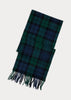 Plaid Fringe Wool Scarf Blackwatch