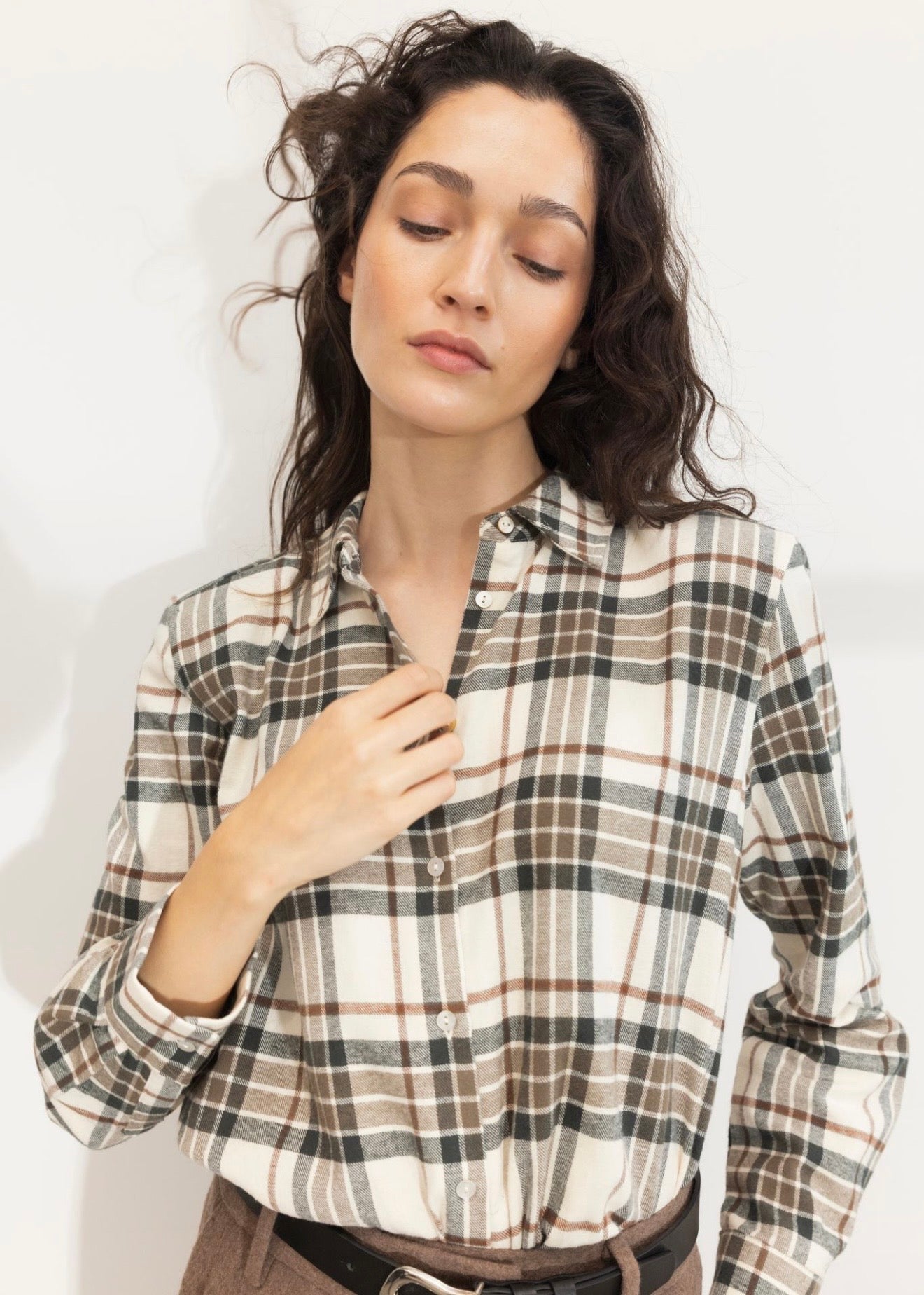 Joan Flannel Shirt Green Check