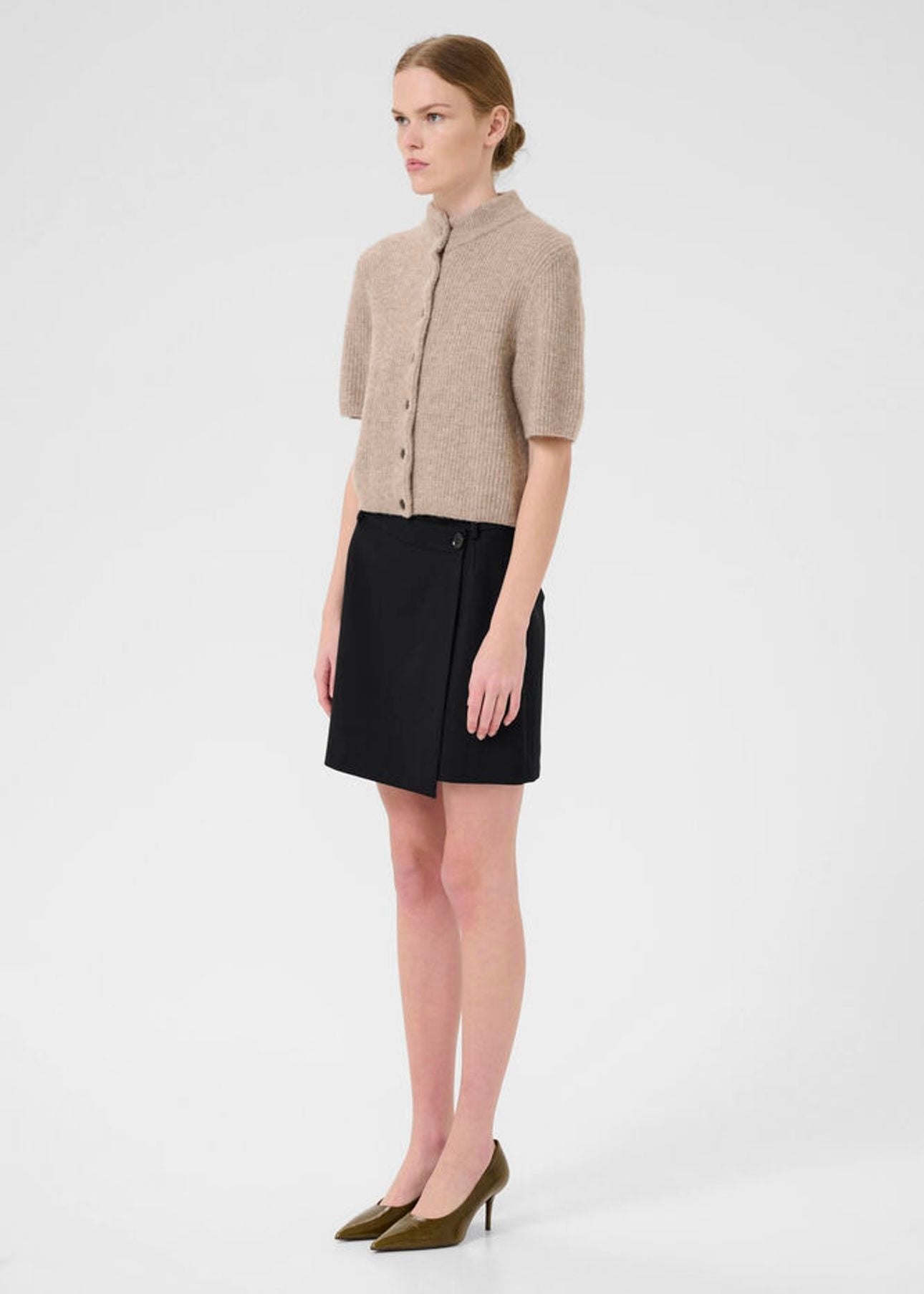 Paula Melange Wrap skirt Black