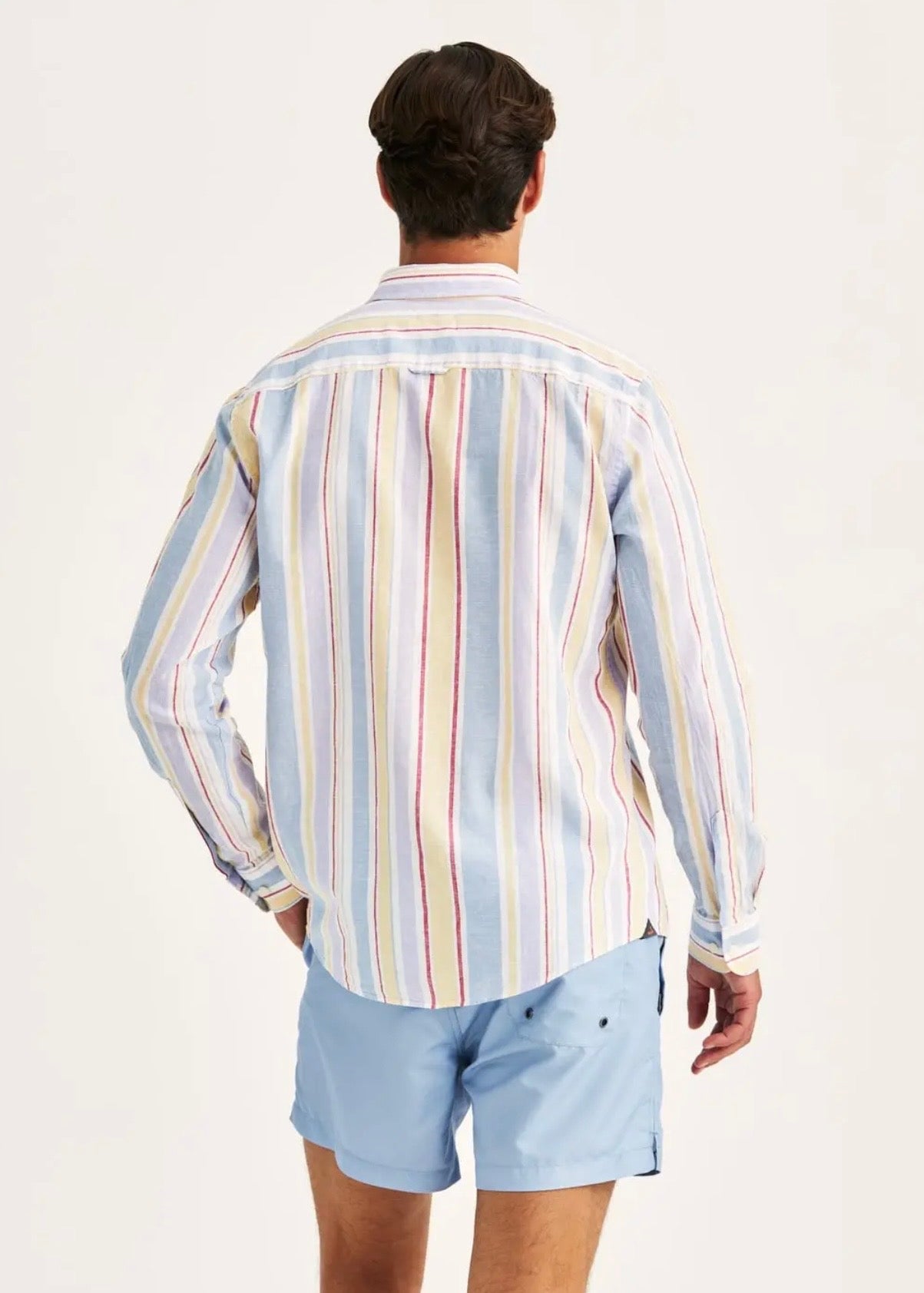 Happy Linen Stripe Shirt Purple