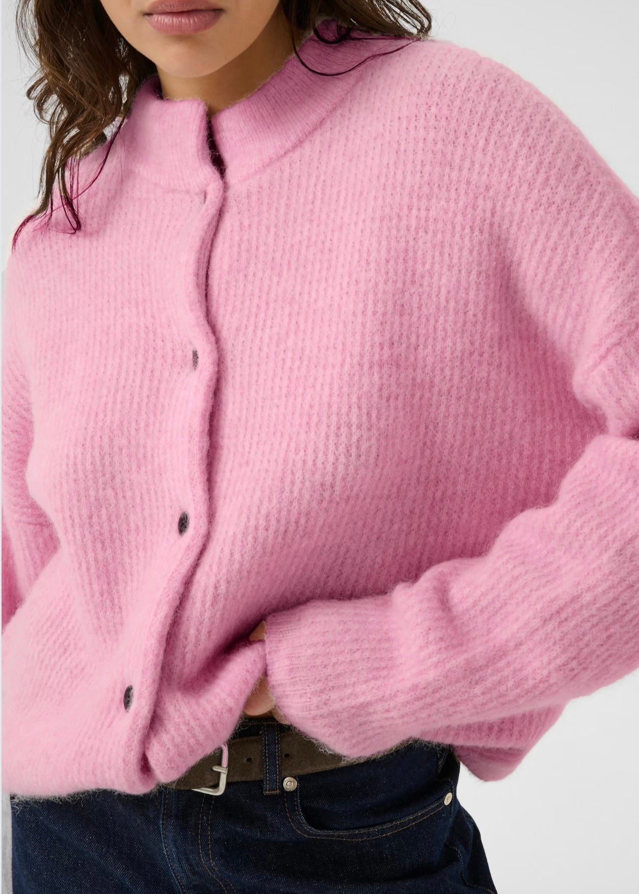 Alpha Short cardigan Begonia Melange
