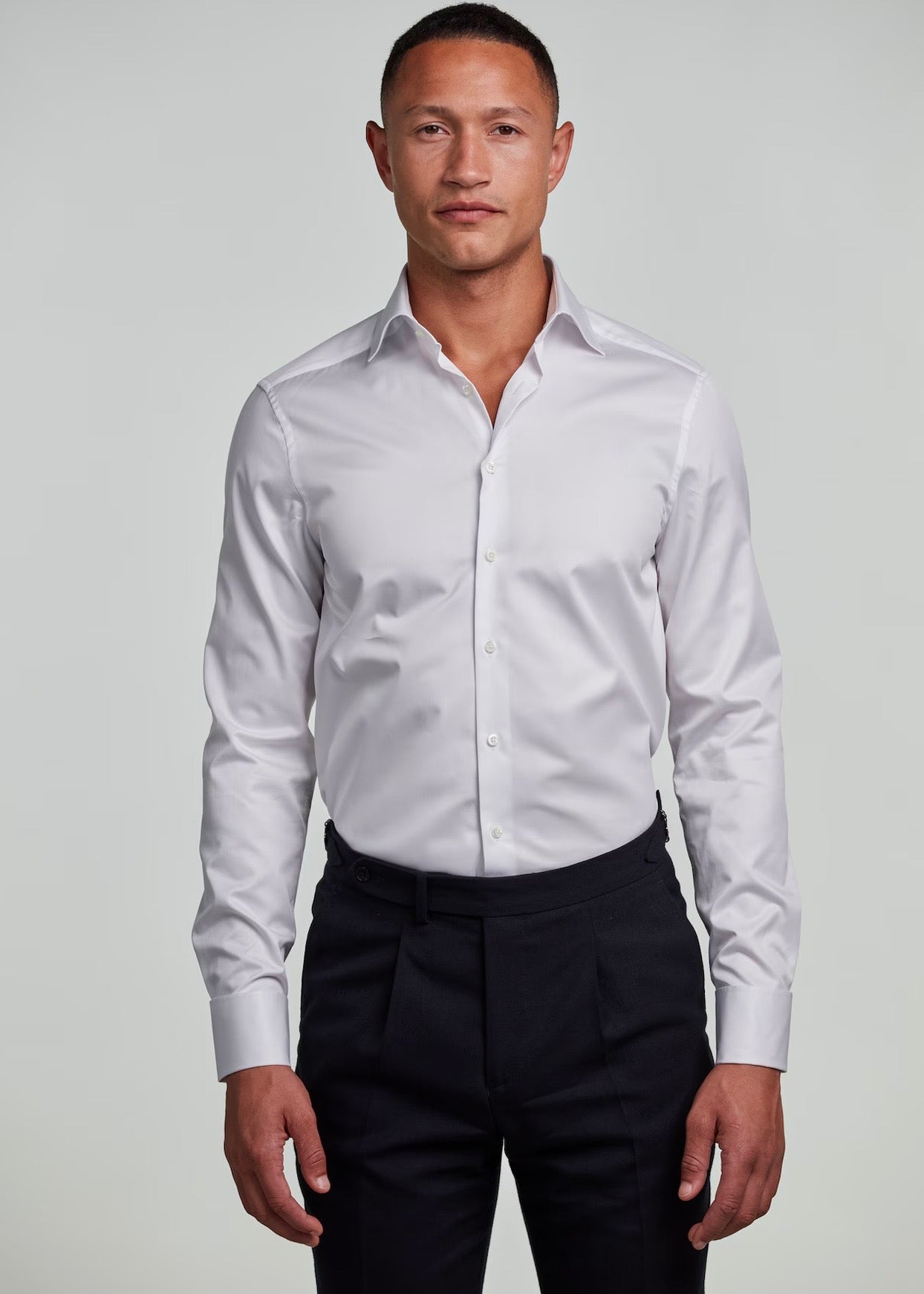 Slimline Twill Cuff Shirt White