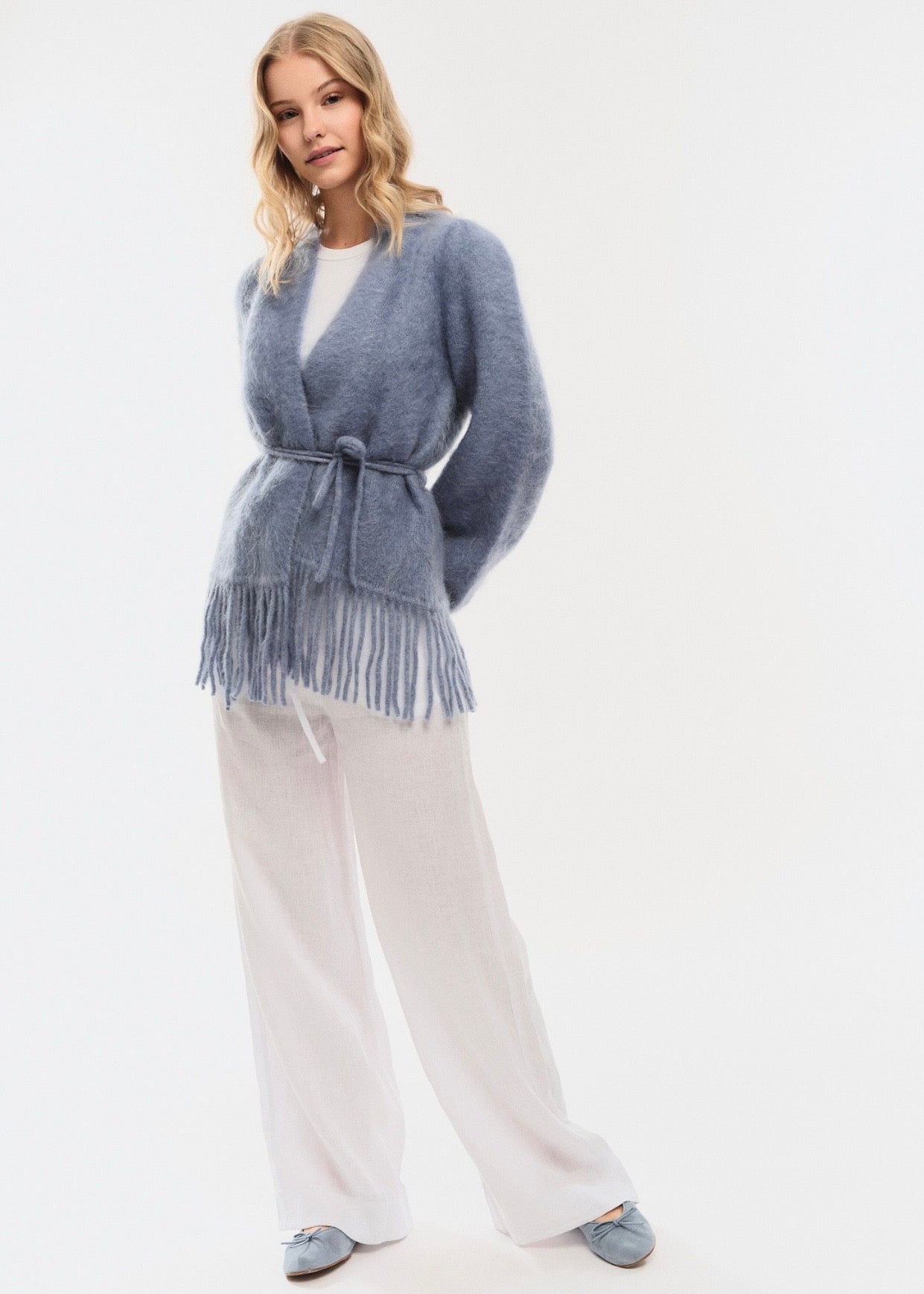 Fidele Chunky Cardigan Denim Blue