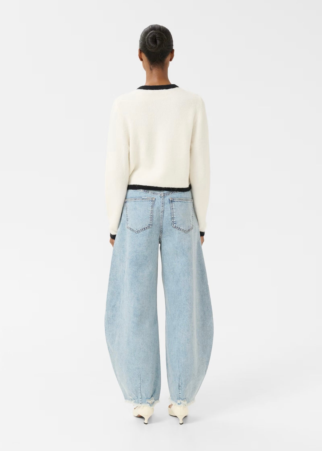 Gestuz Alpha Contrast cardigan - Ivory/Black