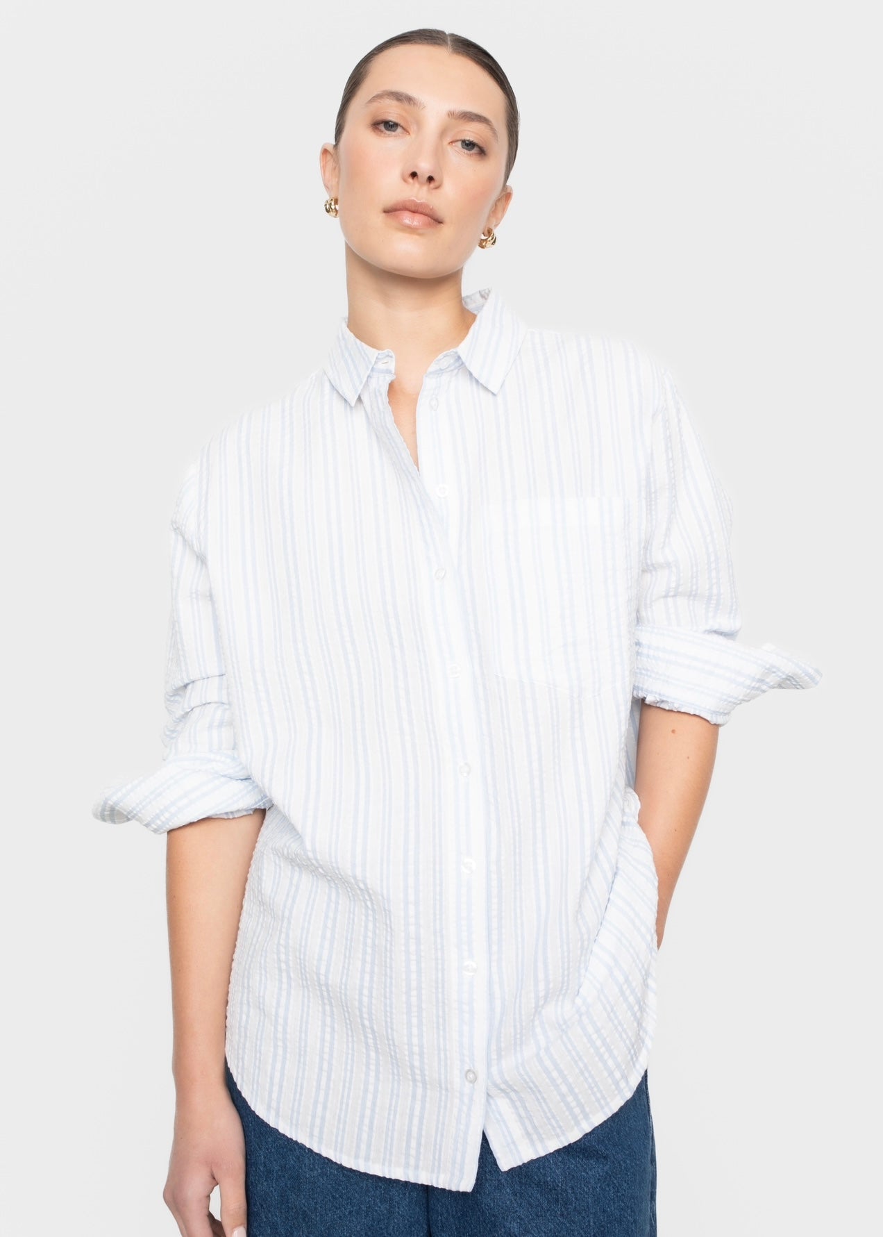 Camilla Pihl Bibi Crepe shirt - Light Blue