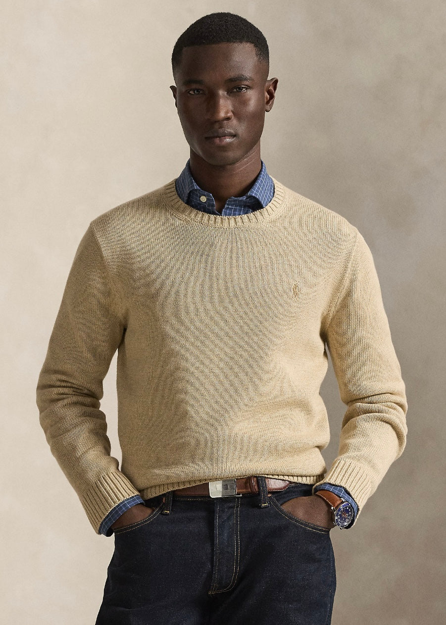 Cotton Crewneck Sweater Dune Melange