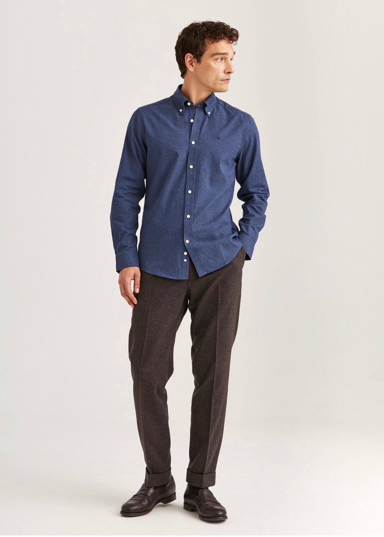 Watts Flannel Shirt Navy