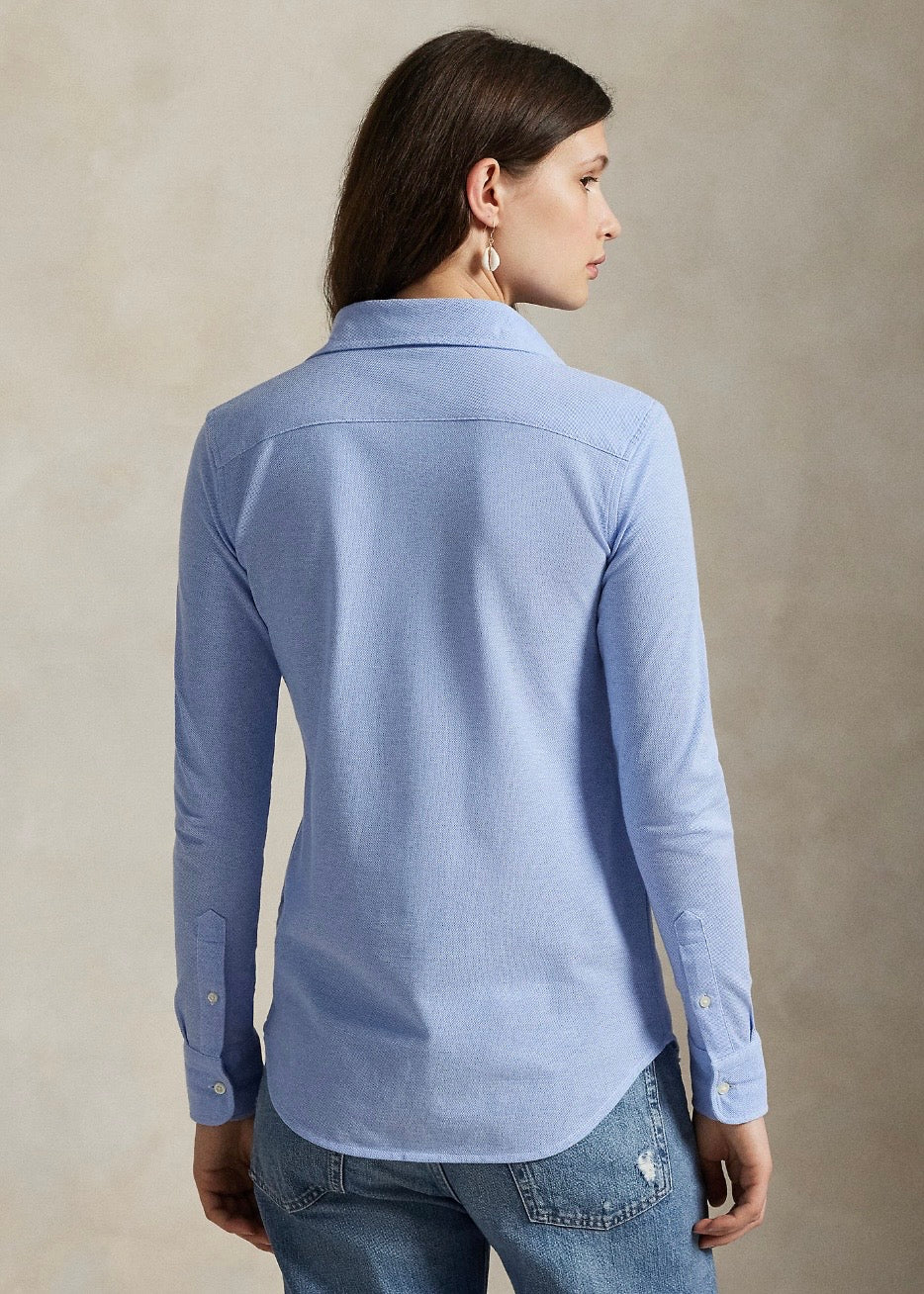 Slim Fit Knit Oxford Shirt Harbor Island Blue