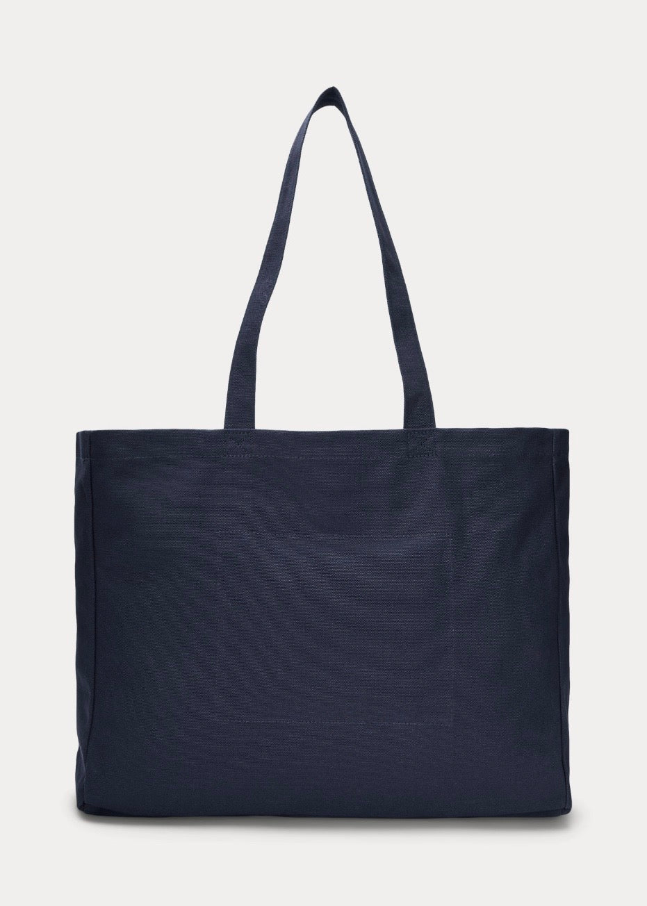 Embroidered Canvas Tote Newport Navy
