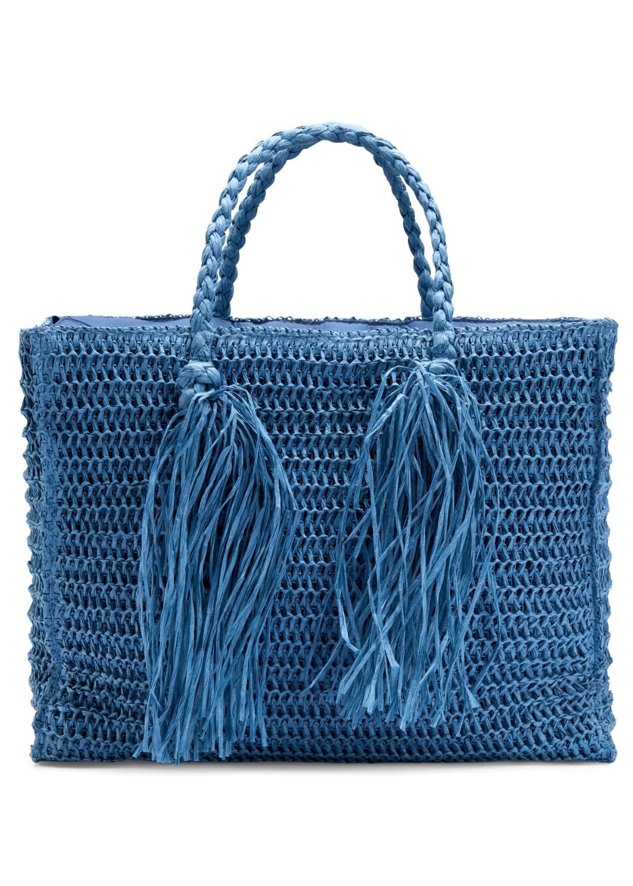 Rikke Straw Bag Blue