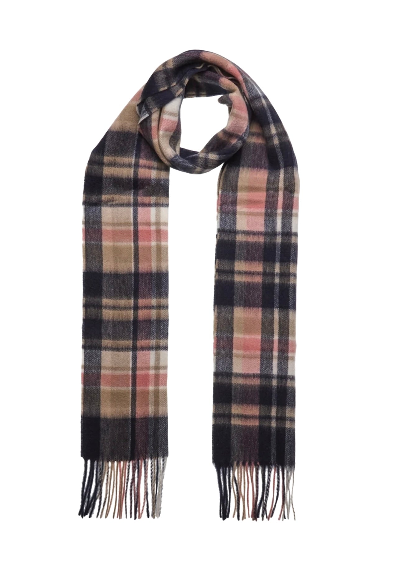 Barbour Vintage Plaid scarf - Navy/Pink/Rust