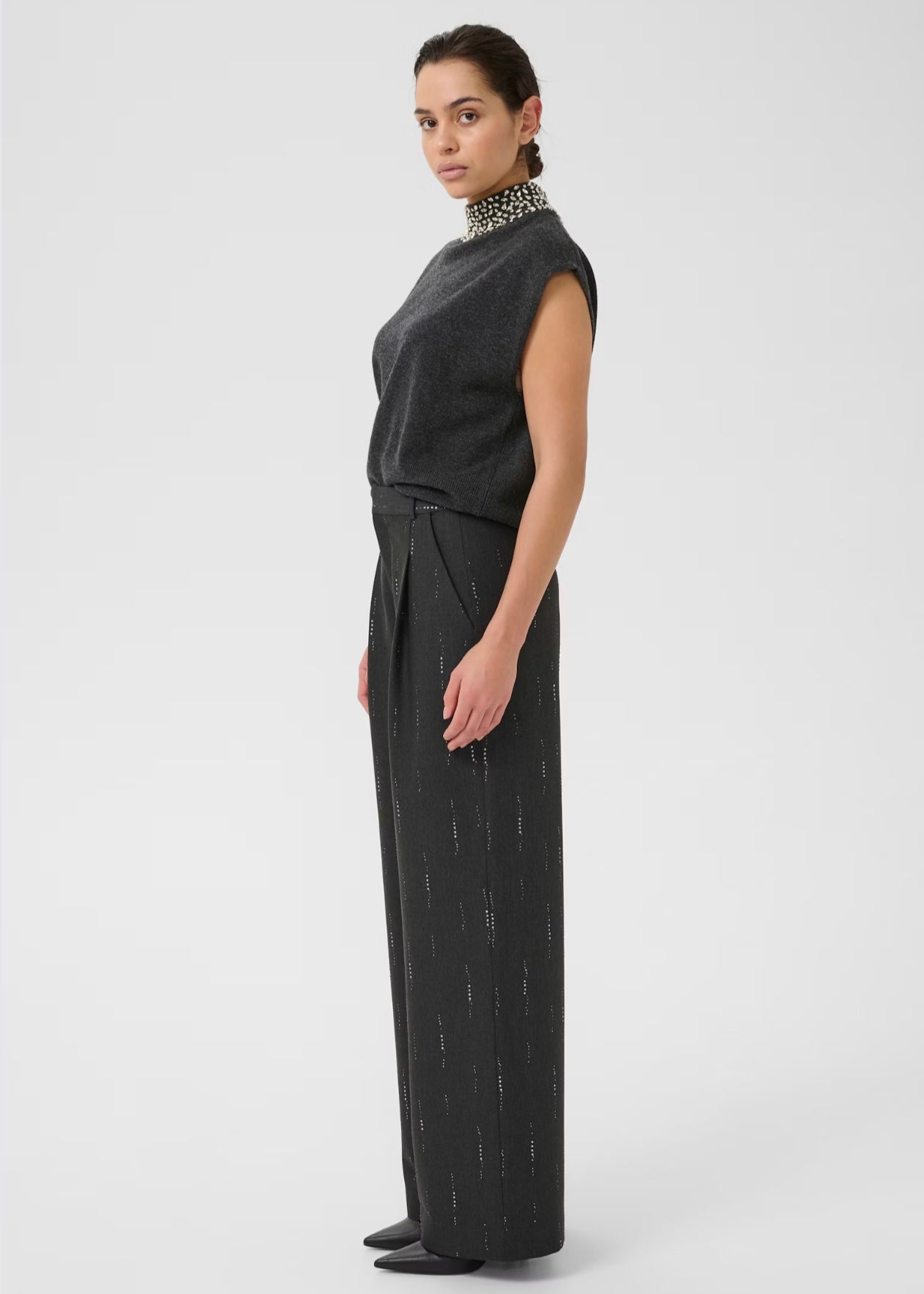 Manzi Deco Waistcoat Deep Graphite Melange