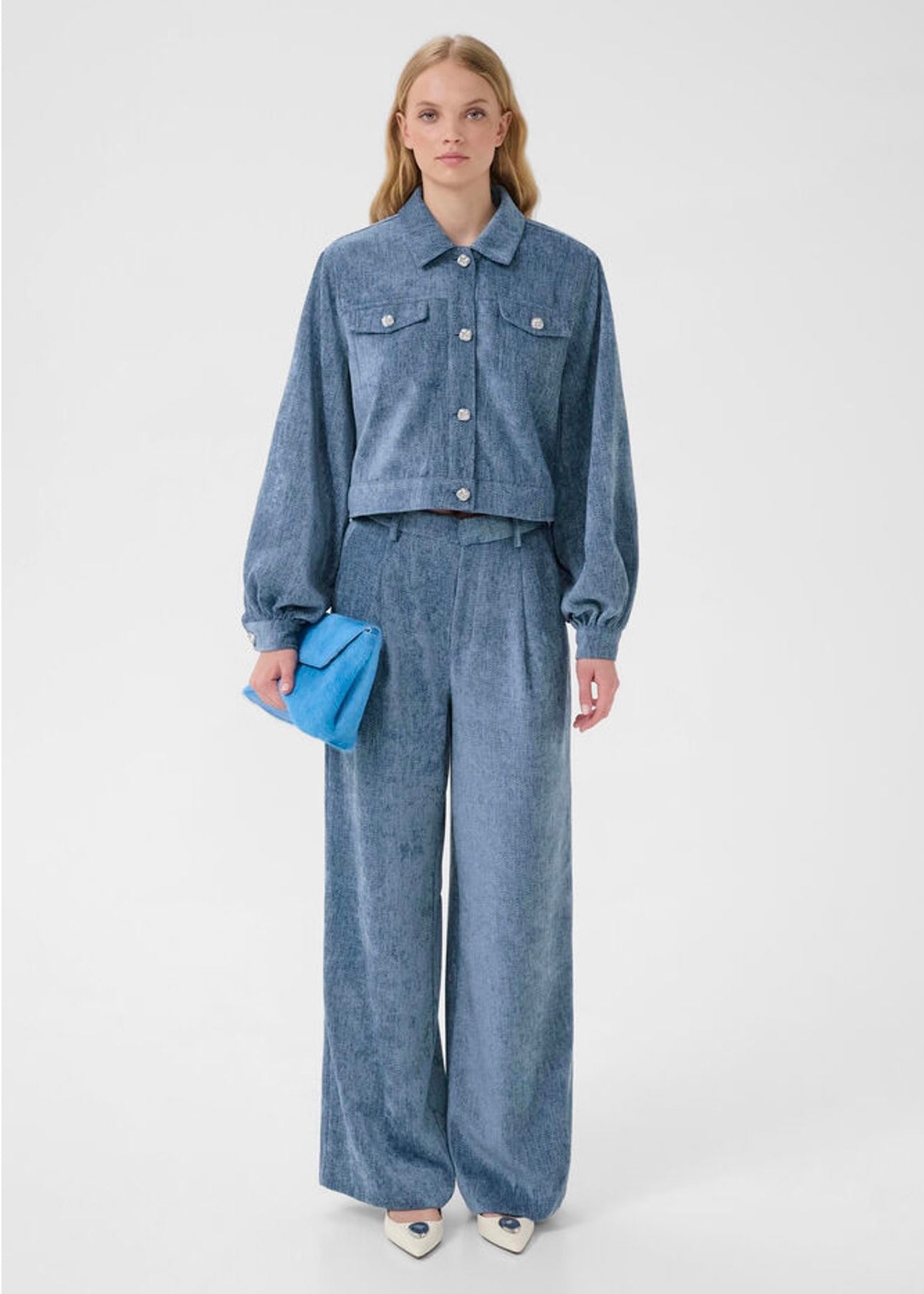 Vally Wide Pants Denim Blue