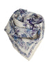 Cotton-Viscose Scarf Blue Flower