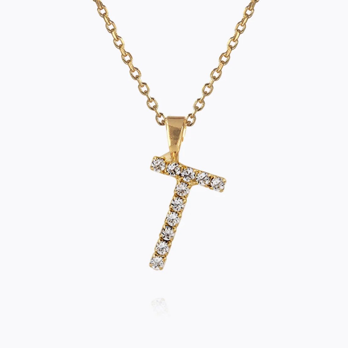 Caroline Svedbom Mini Letter necklace Gold Letter T