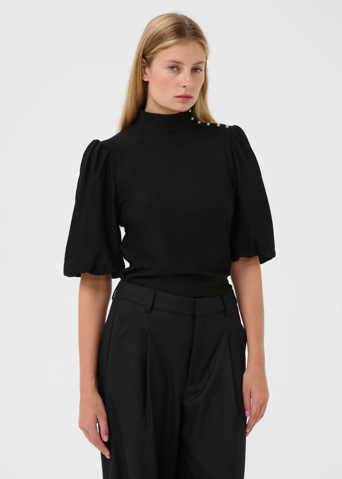 Rifa Button Ballon top Black
