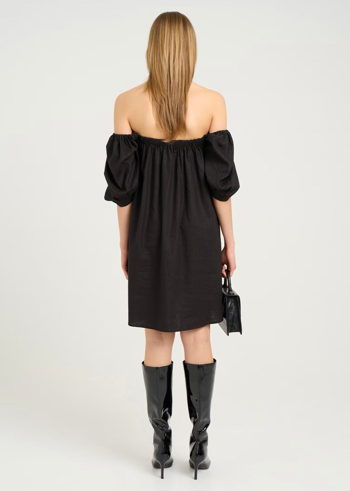 Gestuz Elarah Linen Short dress - Black