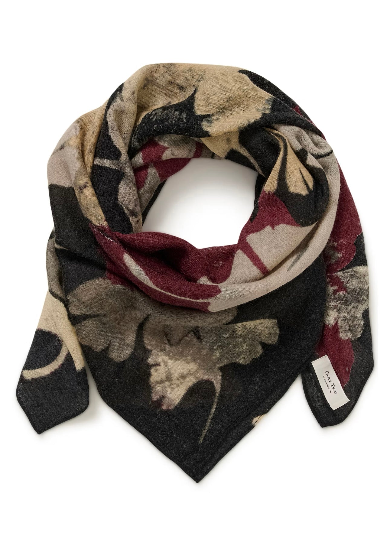 Felisia scarf Brown Leaf Print