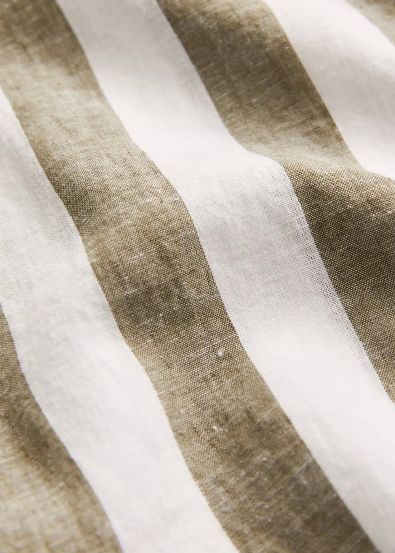 Douglas Linen Mix Stripe Shirt Olive