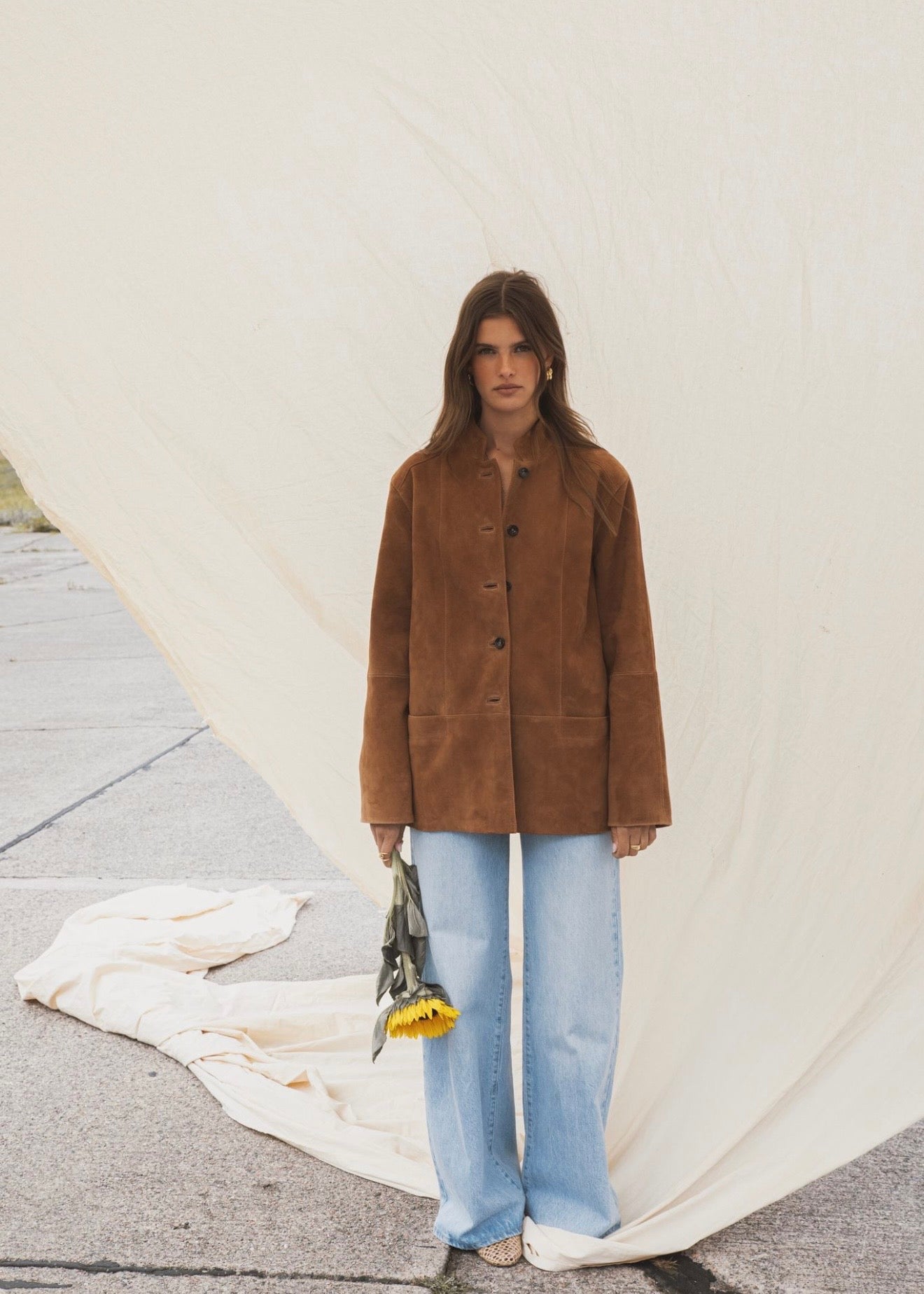 Lauren Leather Jacket Camel Suede