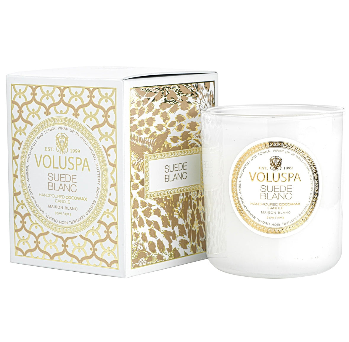 Voluspa Classic Boxed candle - Suede Blanc