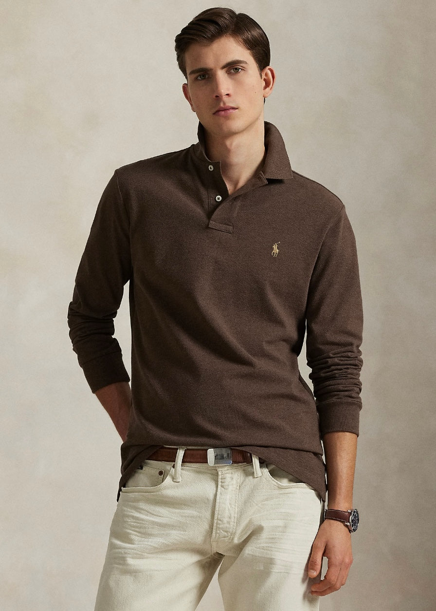 Mesh Polo shirt Nutmeg Brown