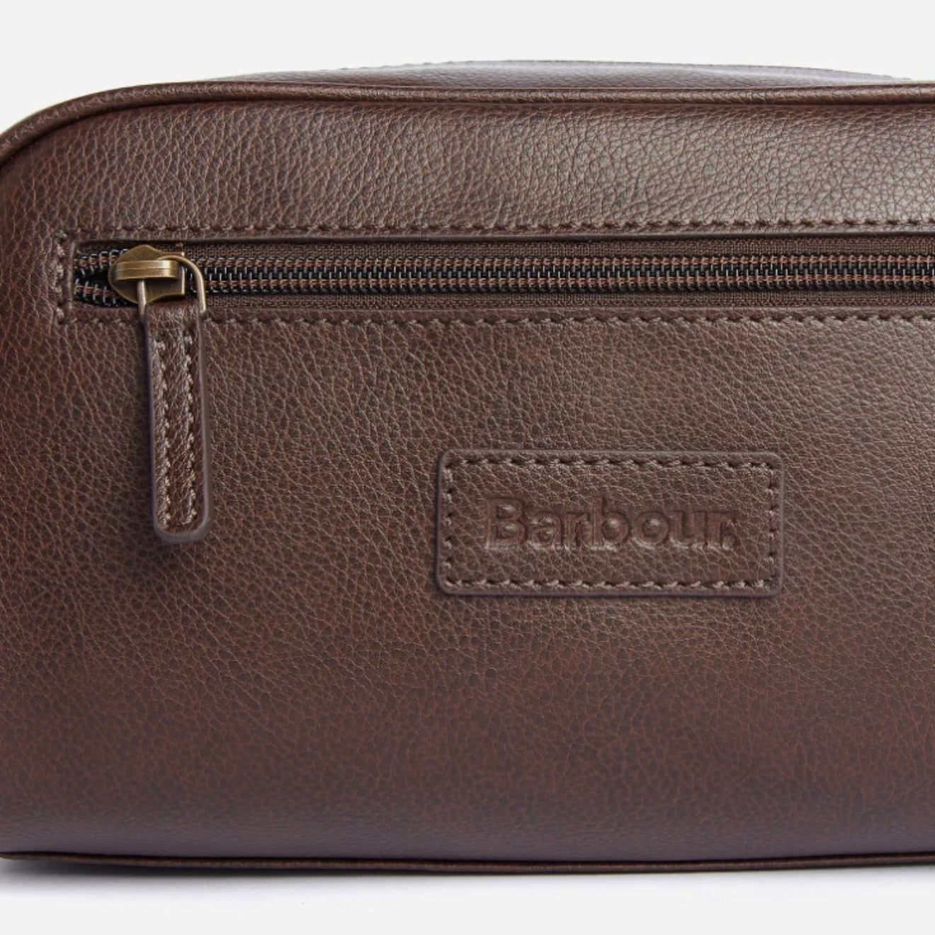Leather Washbag Dark Brown