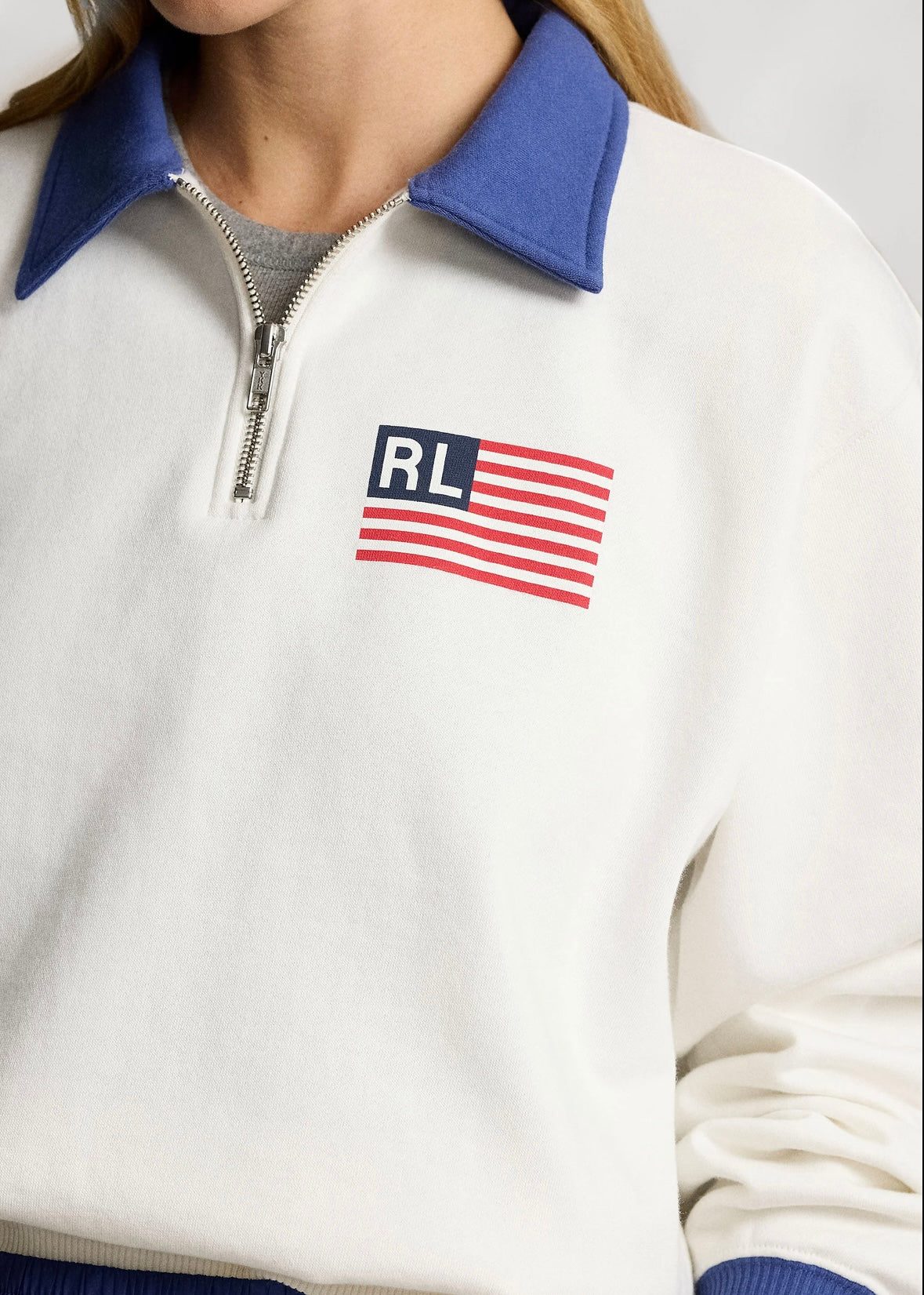 Polo Ralph Lauren Flag zip - Deckwash White