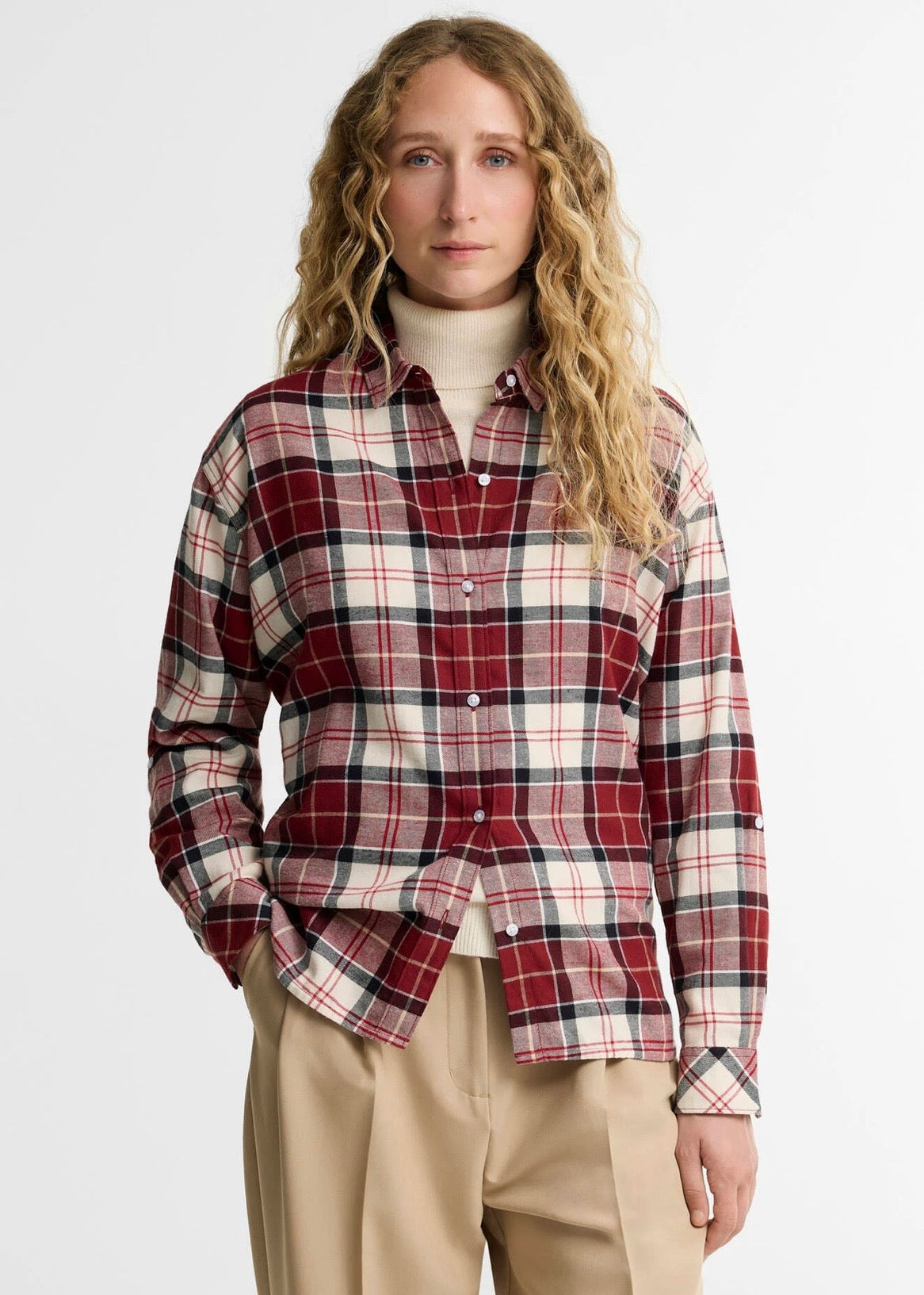 Elishaw Check Shirt Lt. Cardinal Tartan