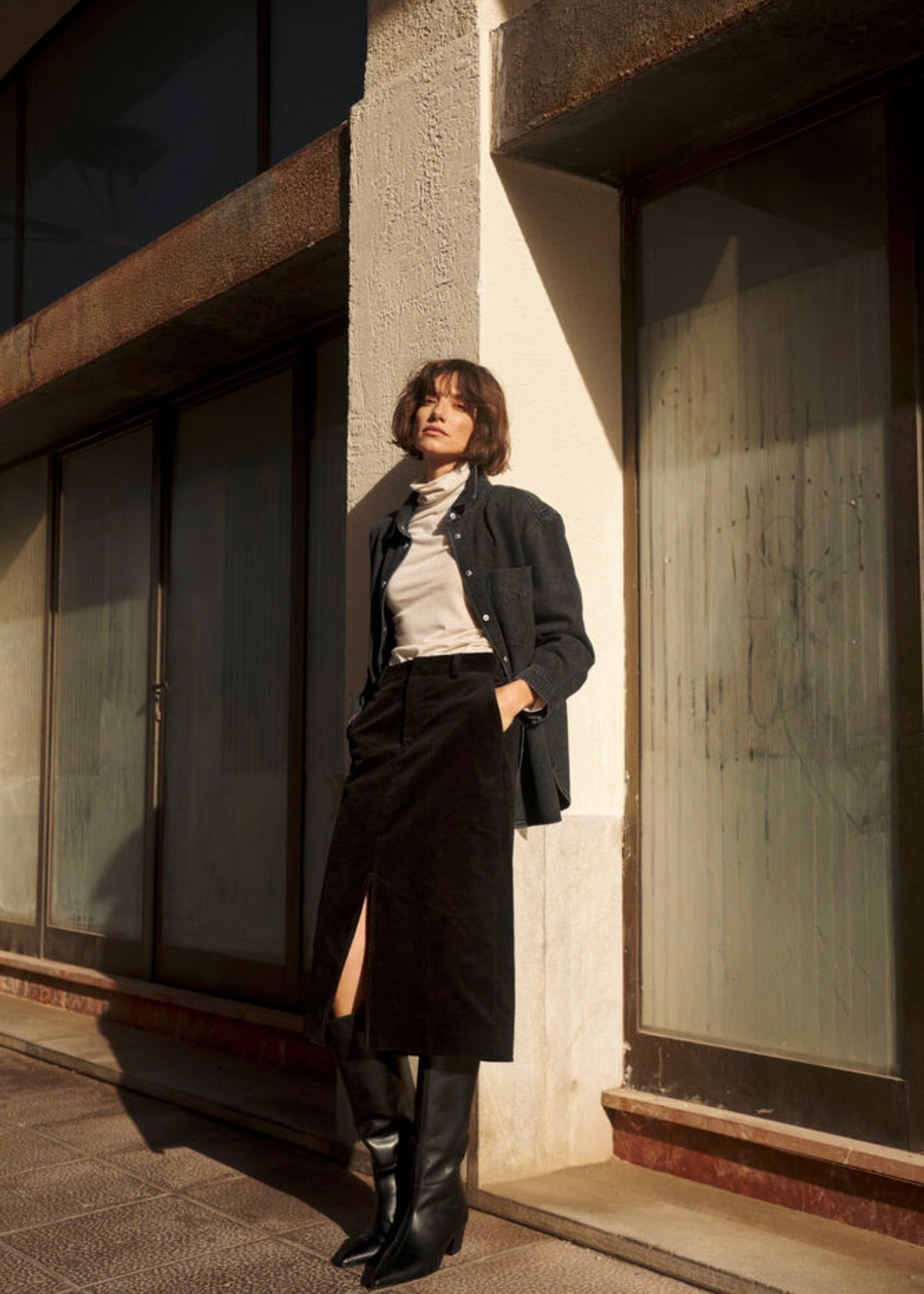 Cornelie Jacket Washed Black Denim