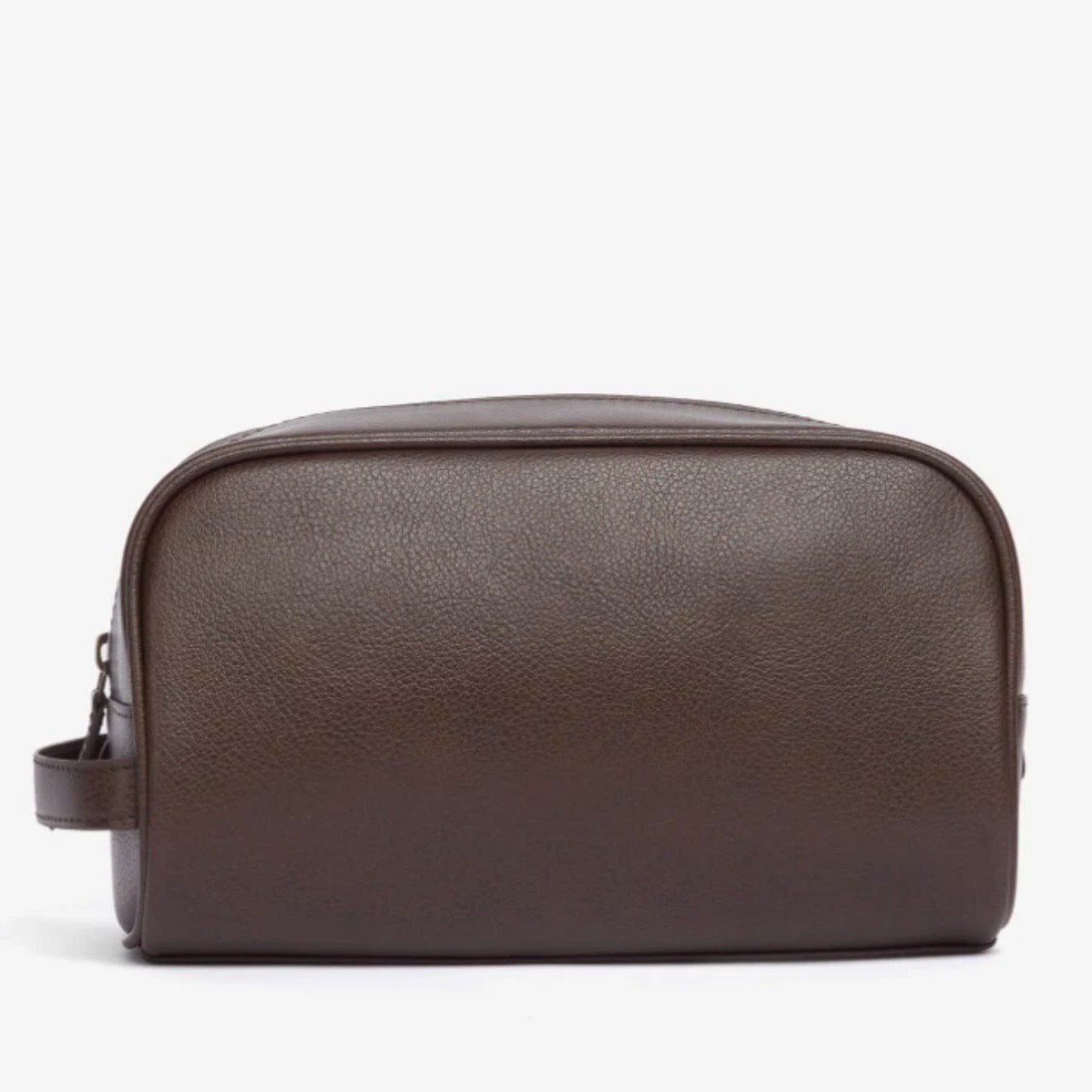 Leather Washbag Dark Brown