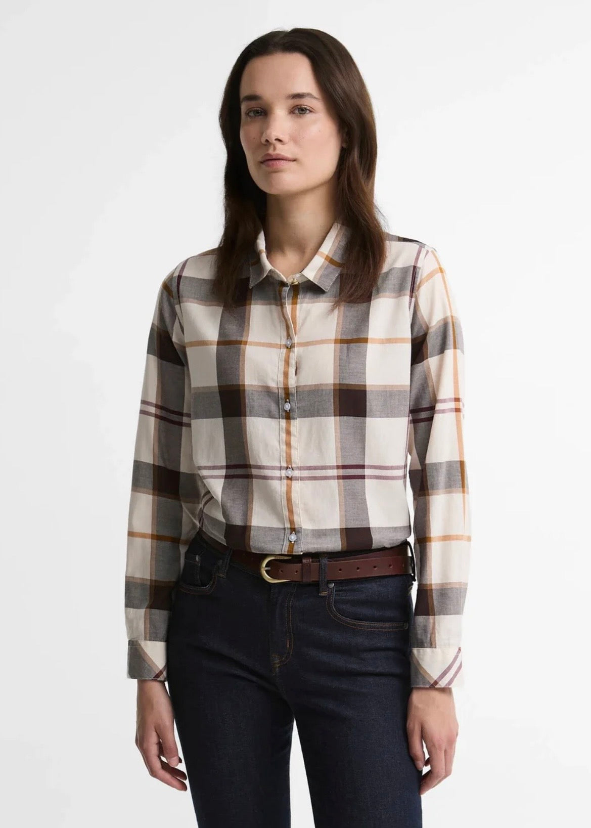 Moorland Shirt Ecru Muted Tartan