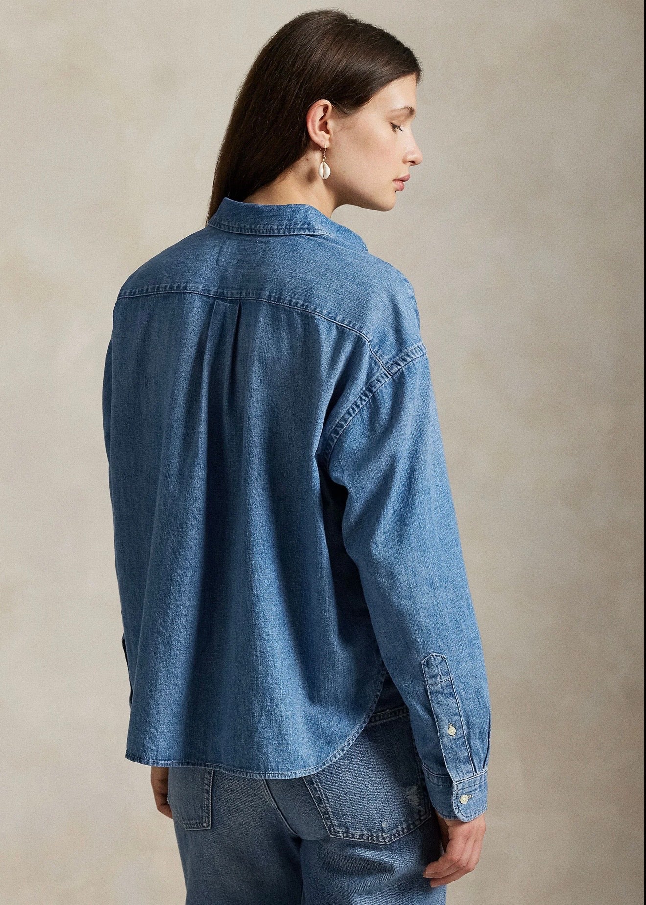 Cropped Boxy Denim Shirt Zaia Wash