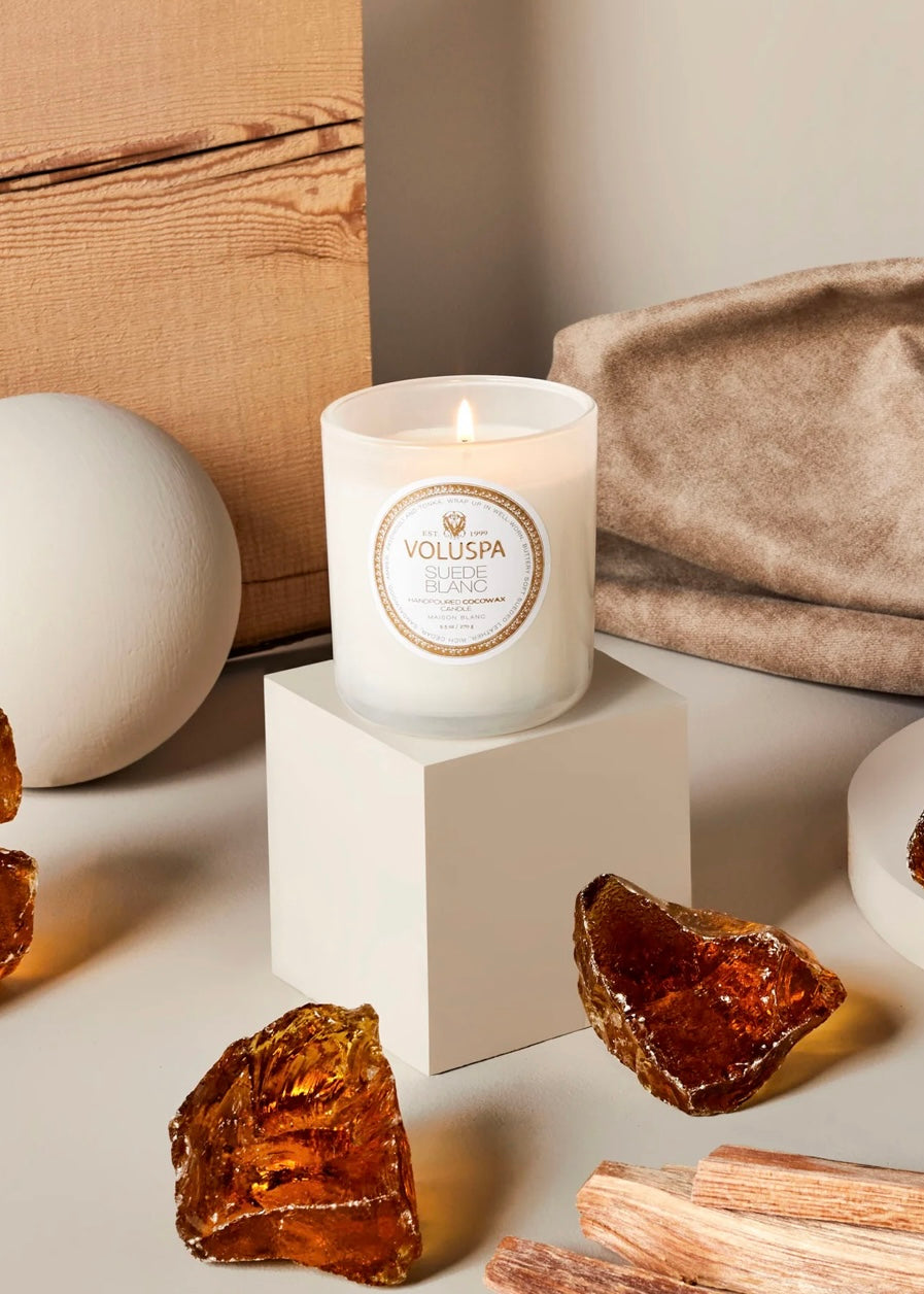 Classic Boxed Suede Blanc