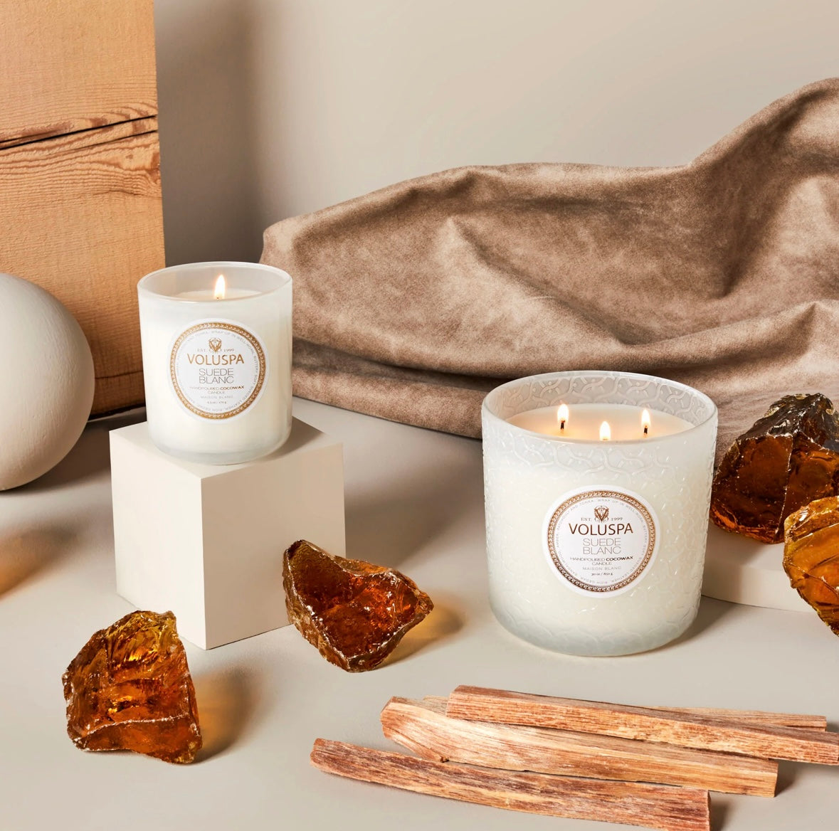 Petite Jar Suede Blanc