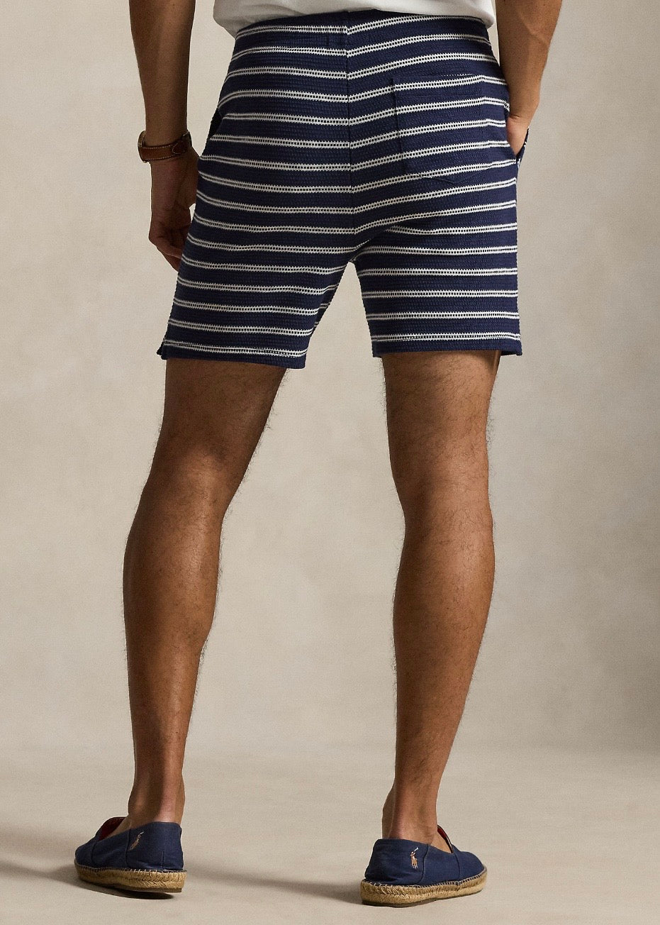 Striped Ribbed Shorts Newport Navy