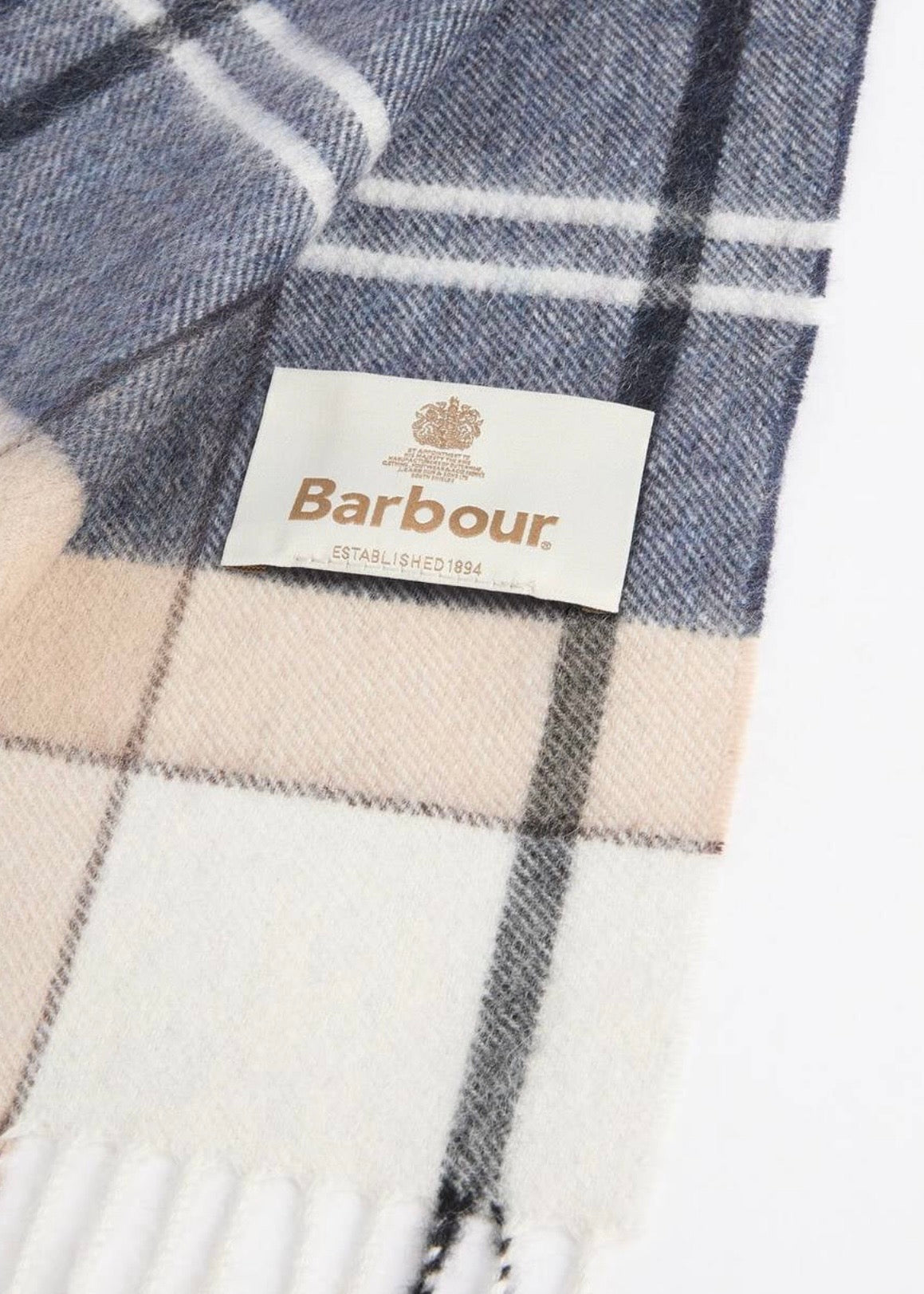 Tartan Cashmere Scarf Beige