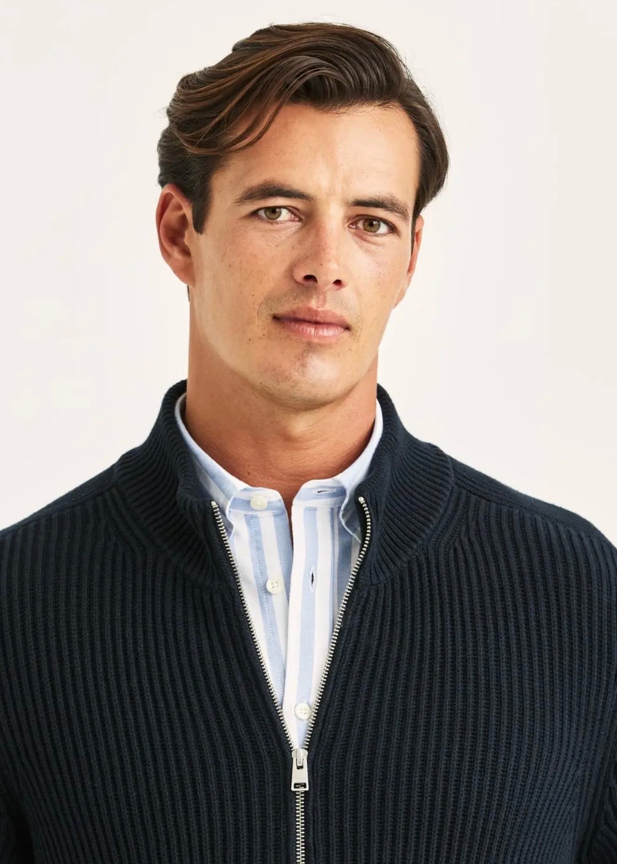 Brenton Zip Cardigan Navy